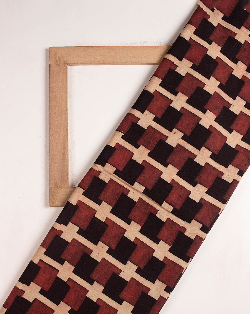 Natural Dye Hand Block Ajrak Cotton Fabric - Fabriclore.com