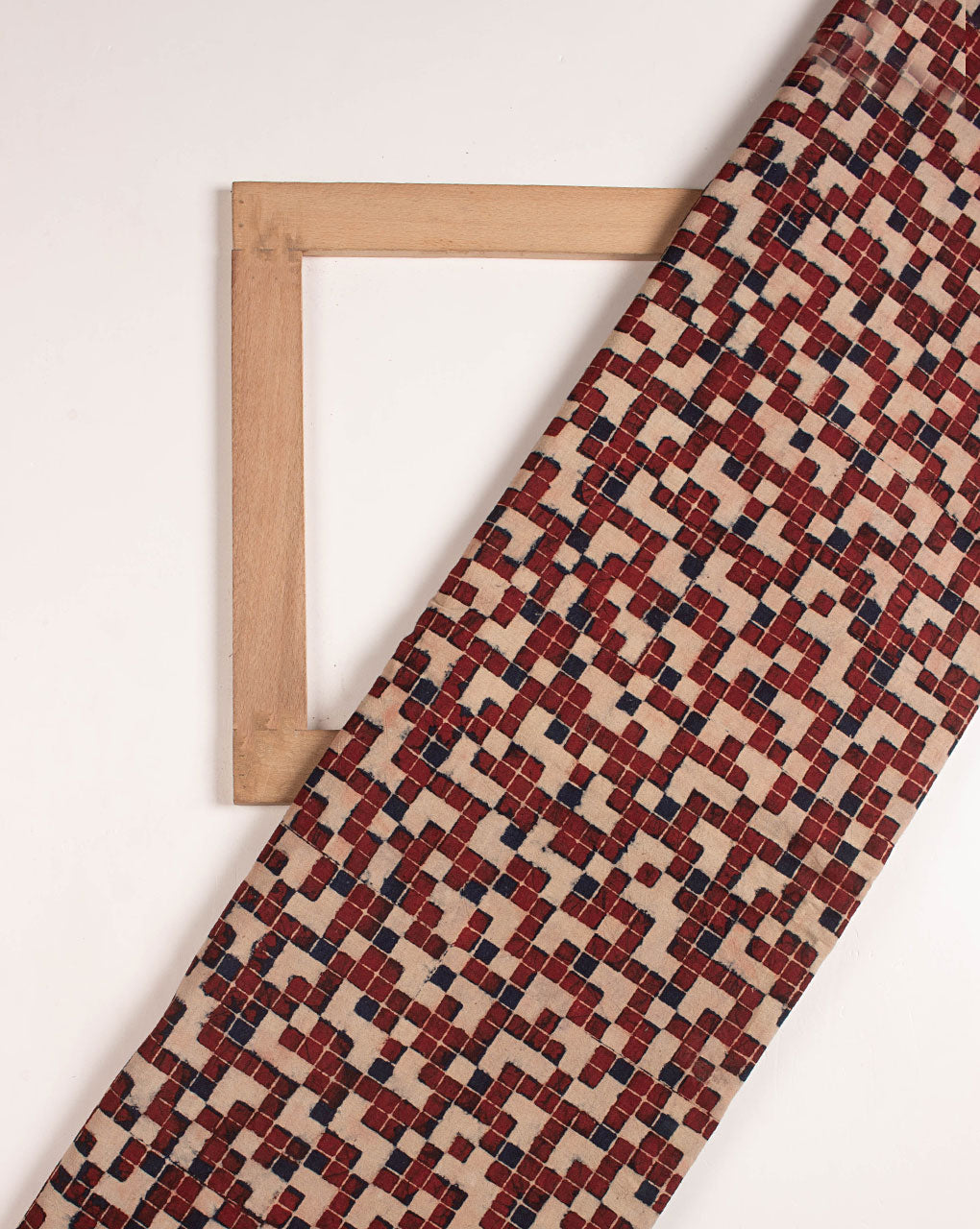 Natural Dye Hand Block Ajrak Cotton Fabric - Fabriclore.com