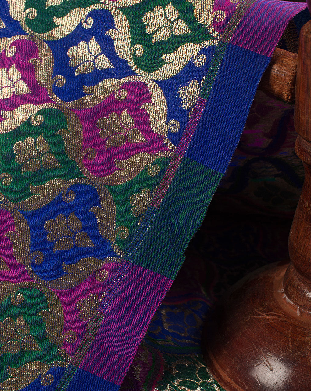 Zari Jacquard Banarasi Kataan Silk Fabric - Fabriclore.com
