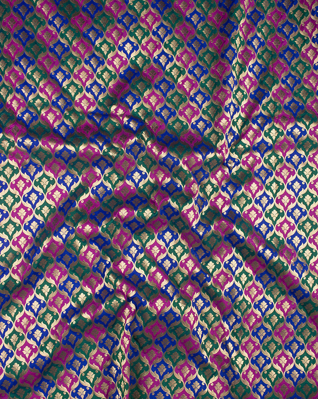 Zari Jacquard Banarasi Kataan Silk Fabric - Fabriclore.com