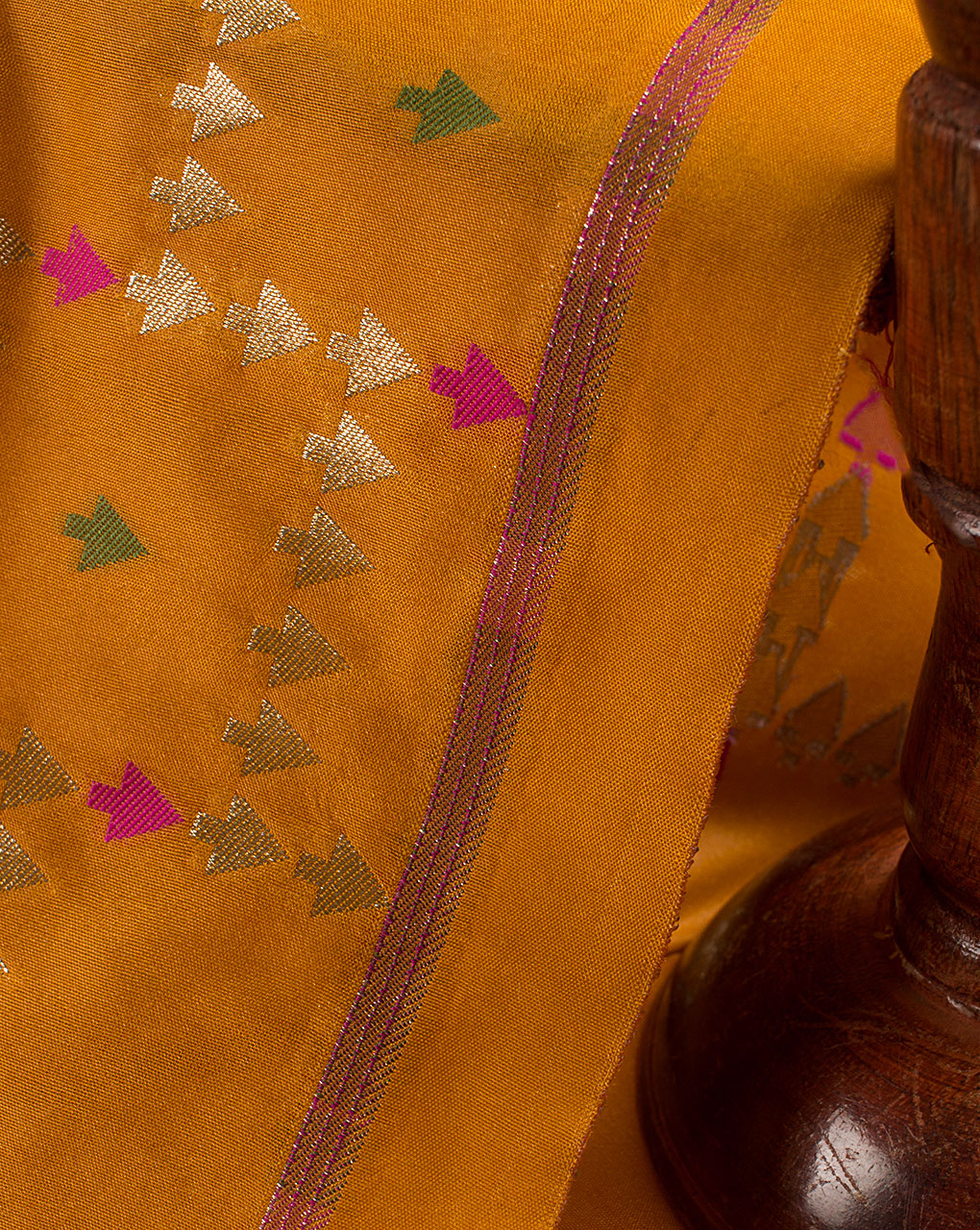 Zari Jacquard Banarasi Kataan Silk Fabric - Fabriclore.com