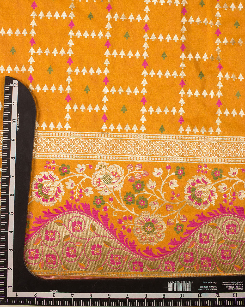 Zari Jacquard Banarasi Kataan Silk Fabric - Fabriclore.com