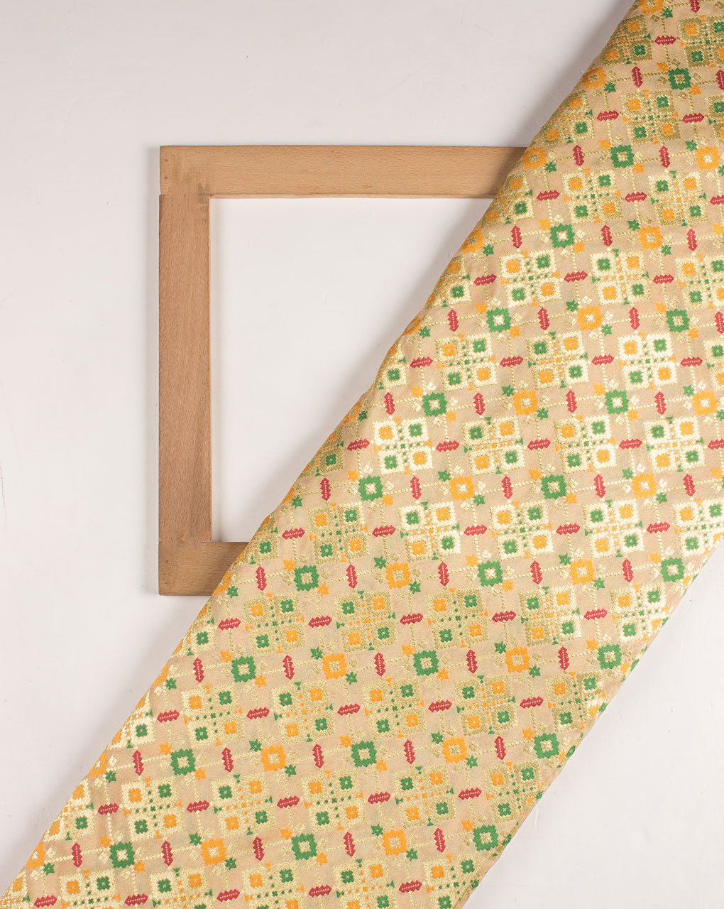 Zari Jacquard Banarasi Kataan Silk Fabric - Fabriclore.com