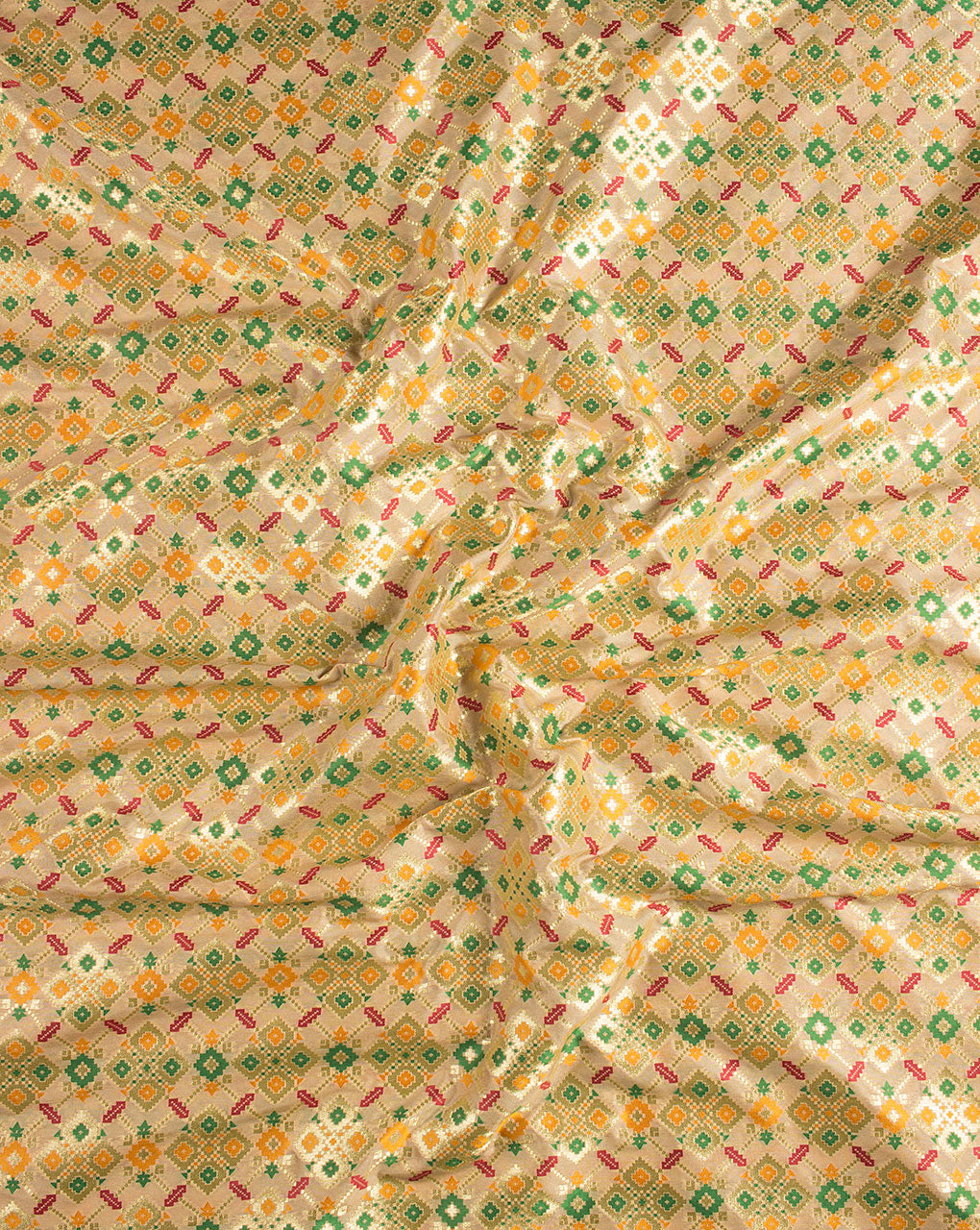 Zari Jacquard Banarasi Kataan Silk Fabric - Fabriclore.com