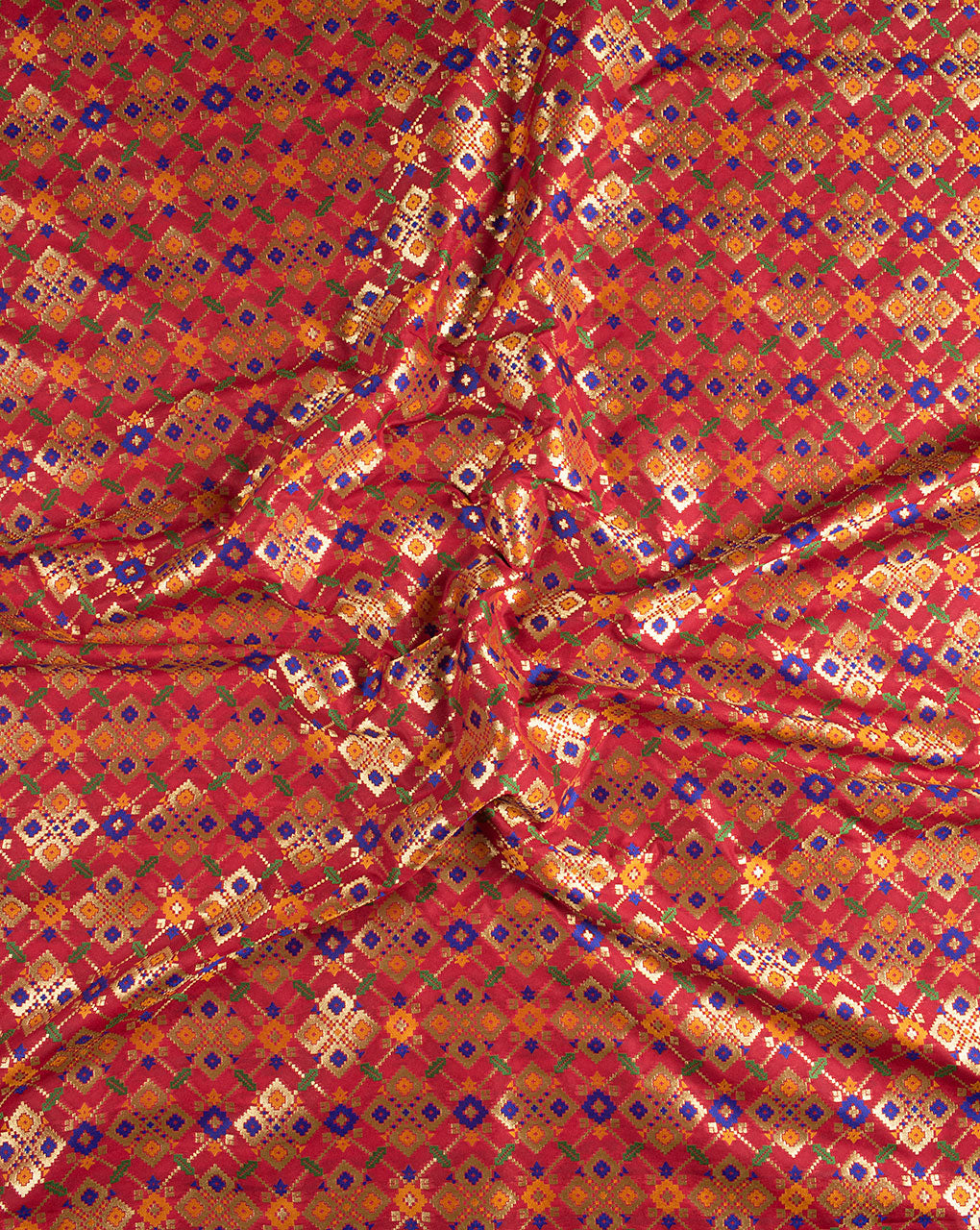Zari Jacquard Banarasi Kataan Silk Fabric - Fabriclore.com