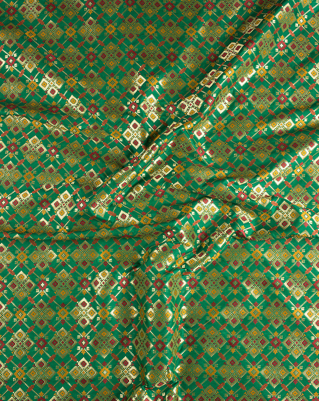Zari Jacquard Banarasi Kataan Silk Fabric - Fabriclore.com