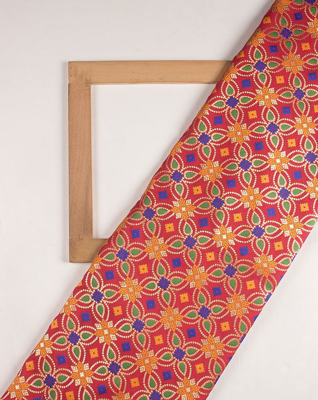 Zari Jacquard Banarasi Kataan Silk Fabric - Fabriclore.com