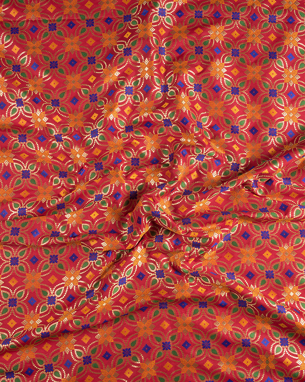 Zari Jacquard Banarasi Kataan Silk Fabric - Fabriclore.com