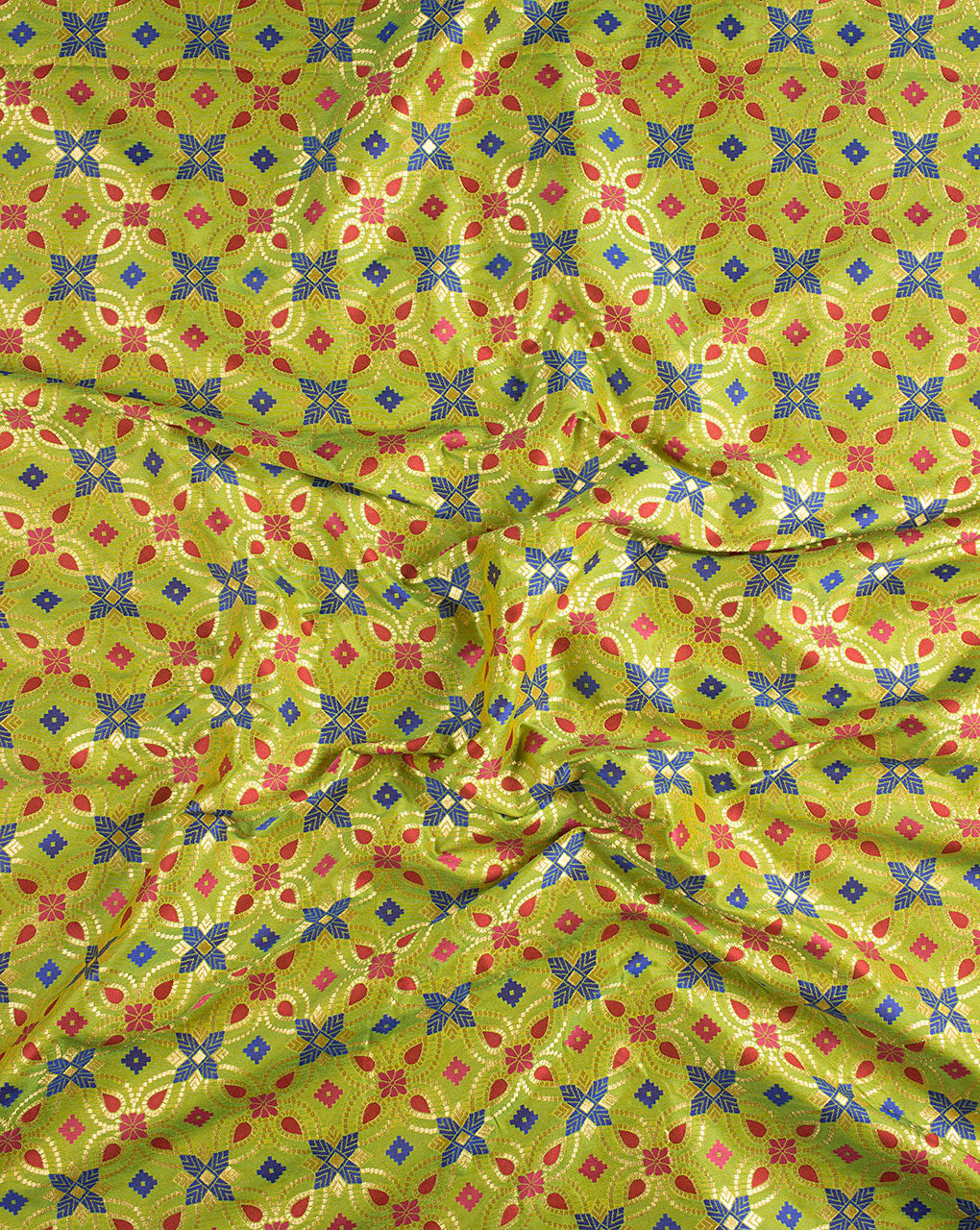 Zari Jacquard Banarasi Kataan Silk Fabric - Fabriclore.com