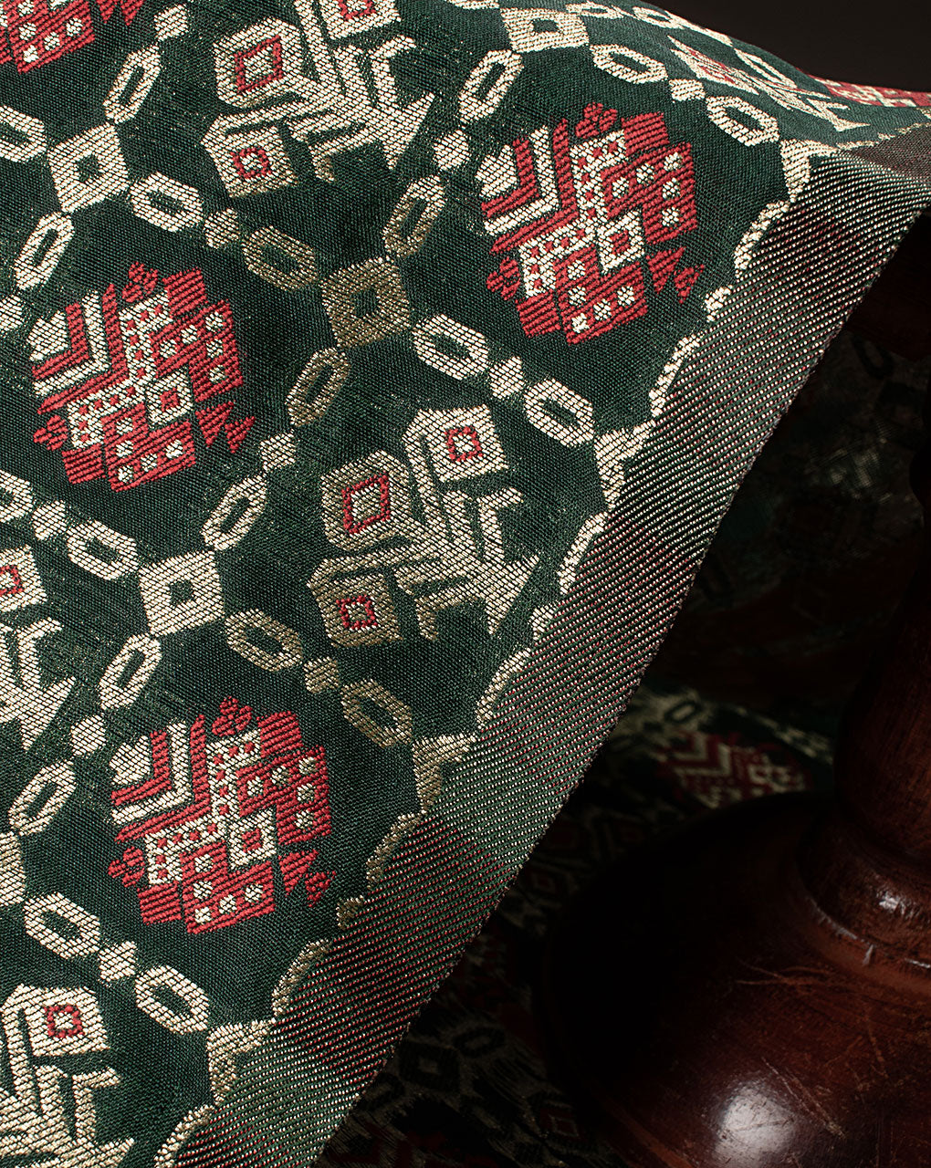 Zari Jacquard Pure Taffeta Silk Fabric - Fabriclore.com