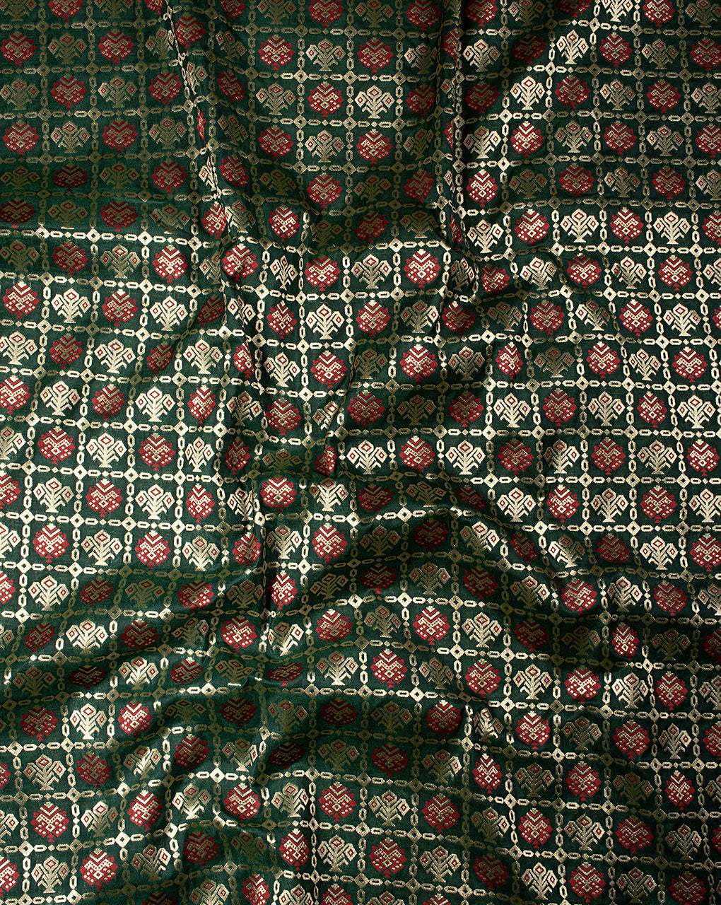 Zari Jacquard Pure Taffeta Silk Fabric - Fabriclore.com