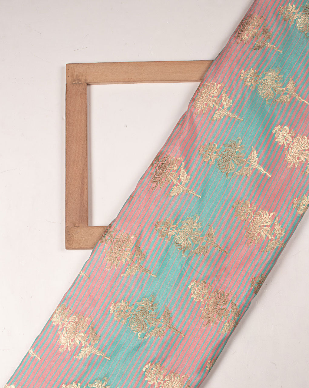 Zari Jacquard Pure Taffeta Silk Fabric - Fabriclore.com