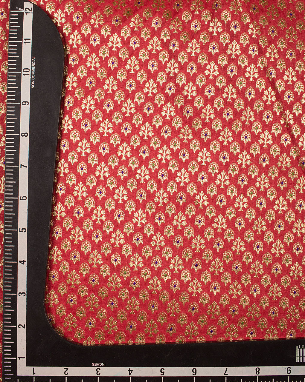 Zari Jacquard Pure Taffeta Silk Fabric - Fabriclore.com