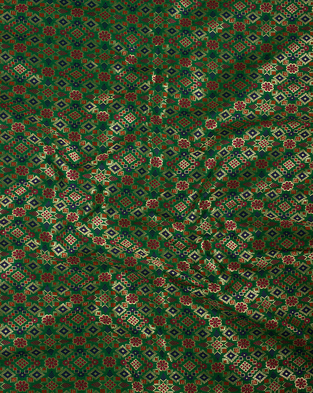 Zari Jacquard Pure Taffeta Silk Fabric - Fabriclore.com