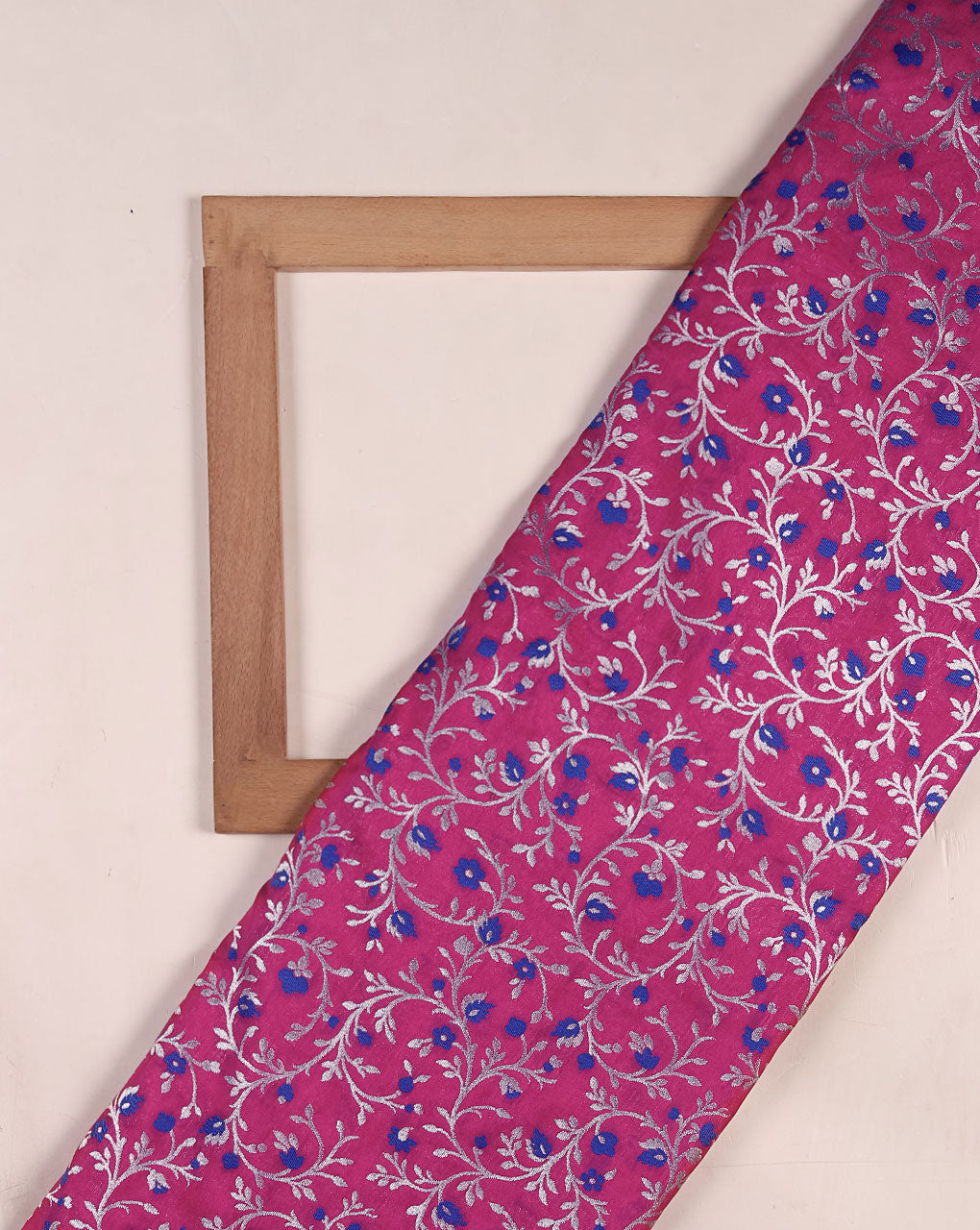 Zari Jacquard Pure Taffeta Silk Fabric - Fabriclore.com