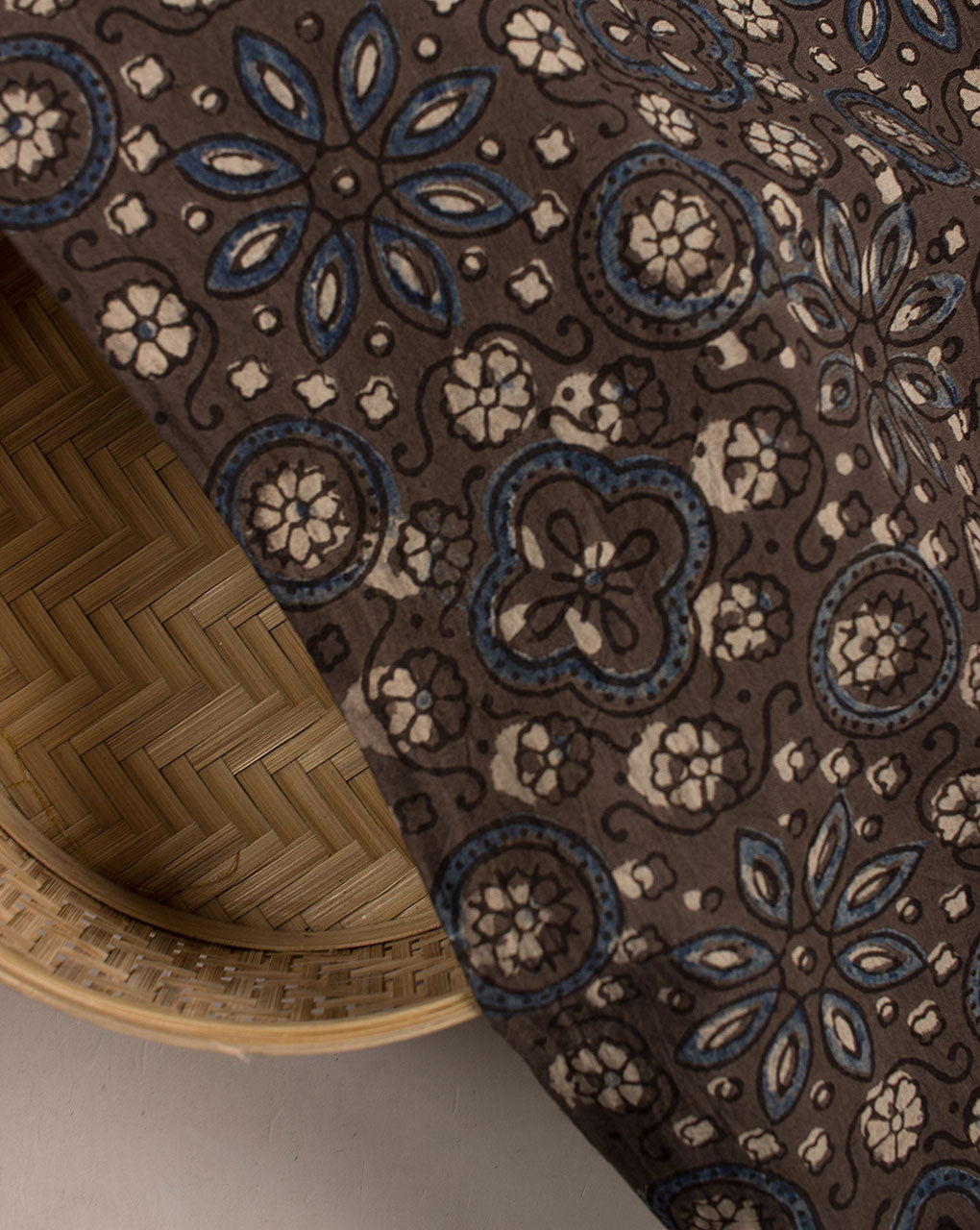 Natural Dye Ajrak Hand Block Cotton Fabric - Fabriclore.com