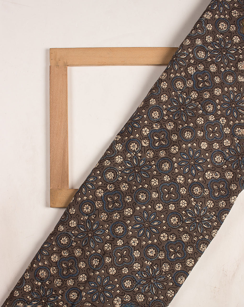 Natural Dye Ajrak Hand Block Cotton Fabric - Fabriclore.com