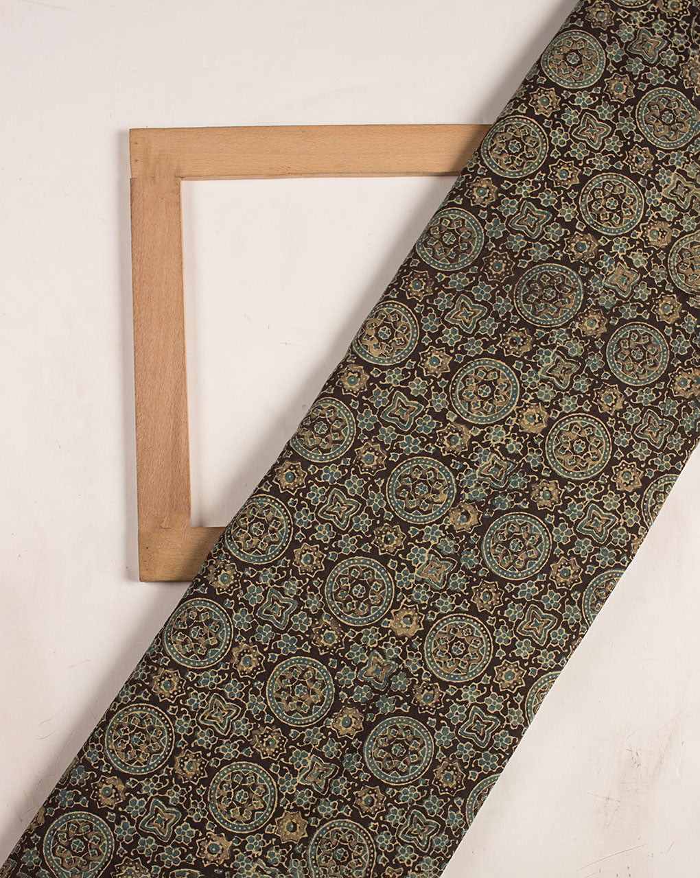 Natural Dye Ajrak Hand Block Cotton Fabric - Fabriclore.com