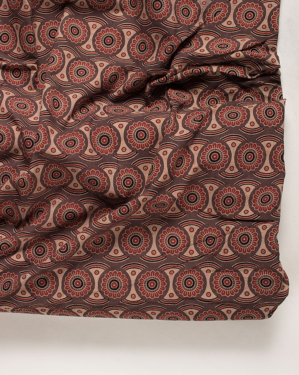 Natural Dye Ajrak Hand Block Cotton Fabric