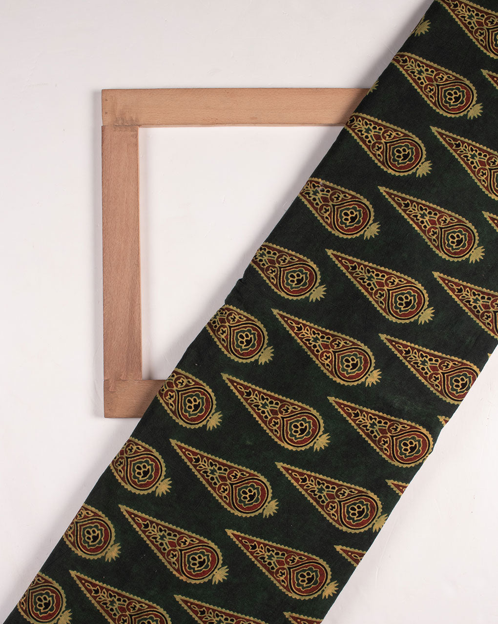 Natural Dye Ajrak Hand Block Cotton Fabric - Fabriclore.com