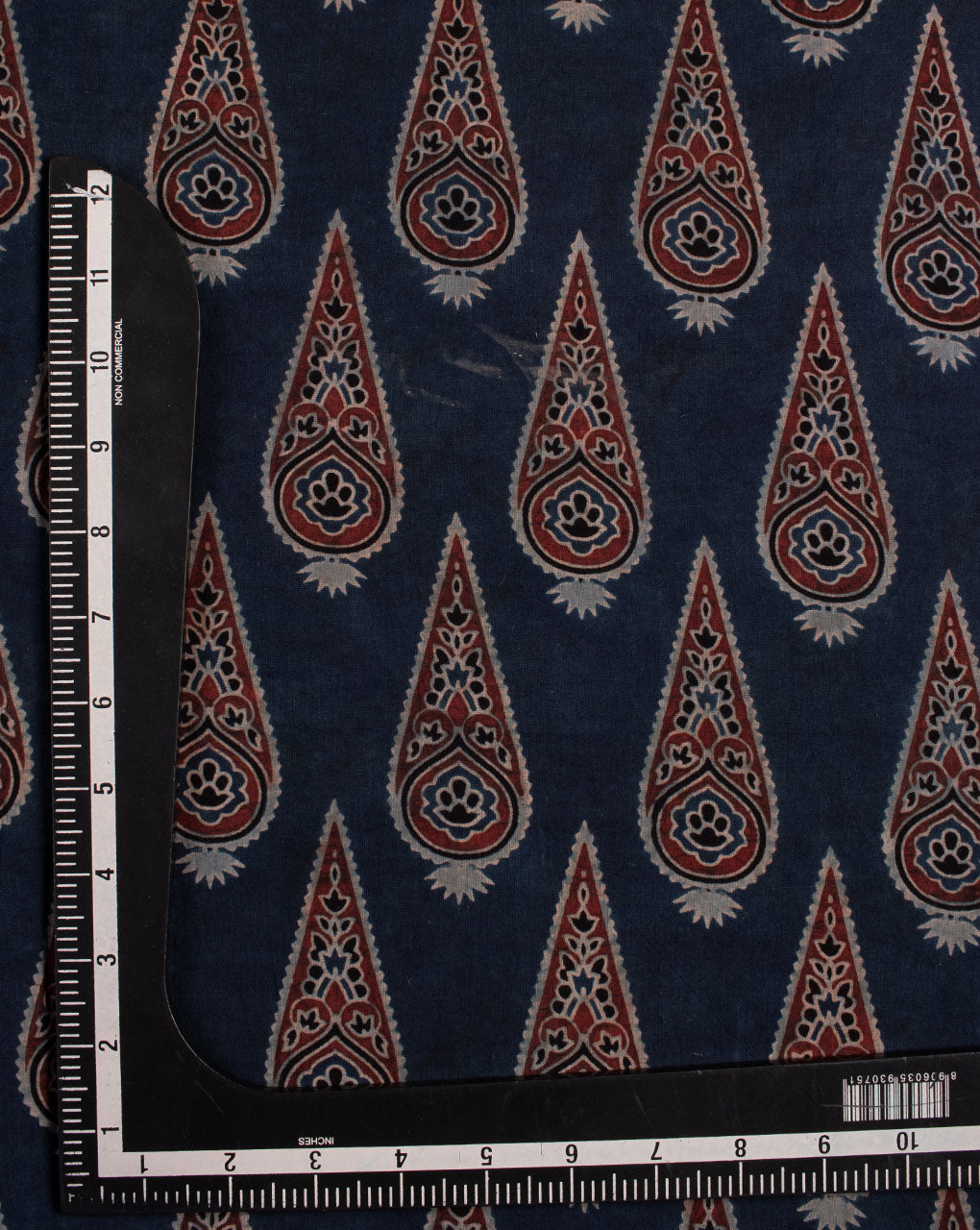 Natural Dye Ajrak Hand Block Cotton Fabric - Fabriclore.com