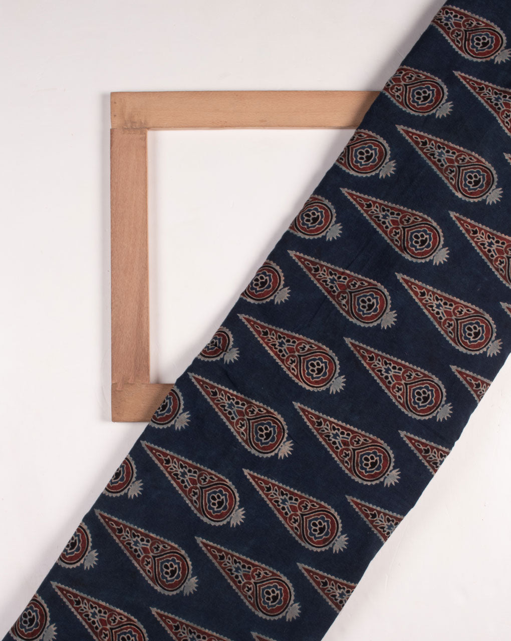 Natural Dye Ajrak Hand Block Cotton Fabric - Fabriclore.com