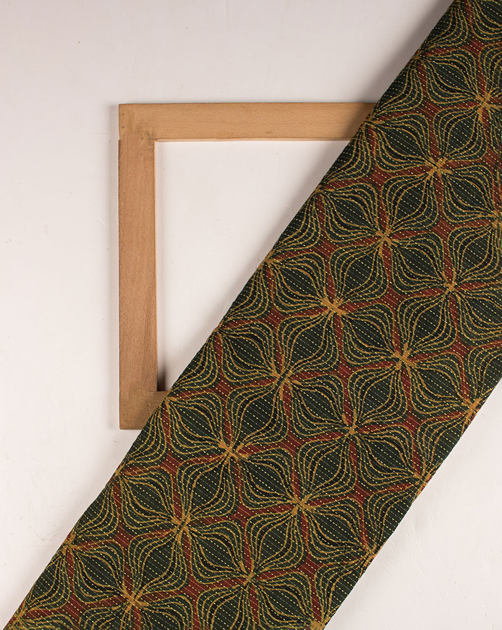 Ajrak Hand Block Kantha Cotton Fabric - Fabriclore.com