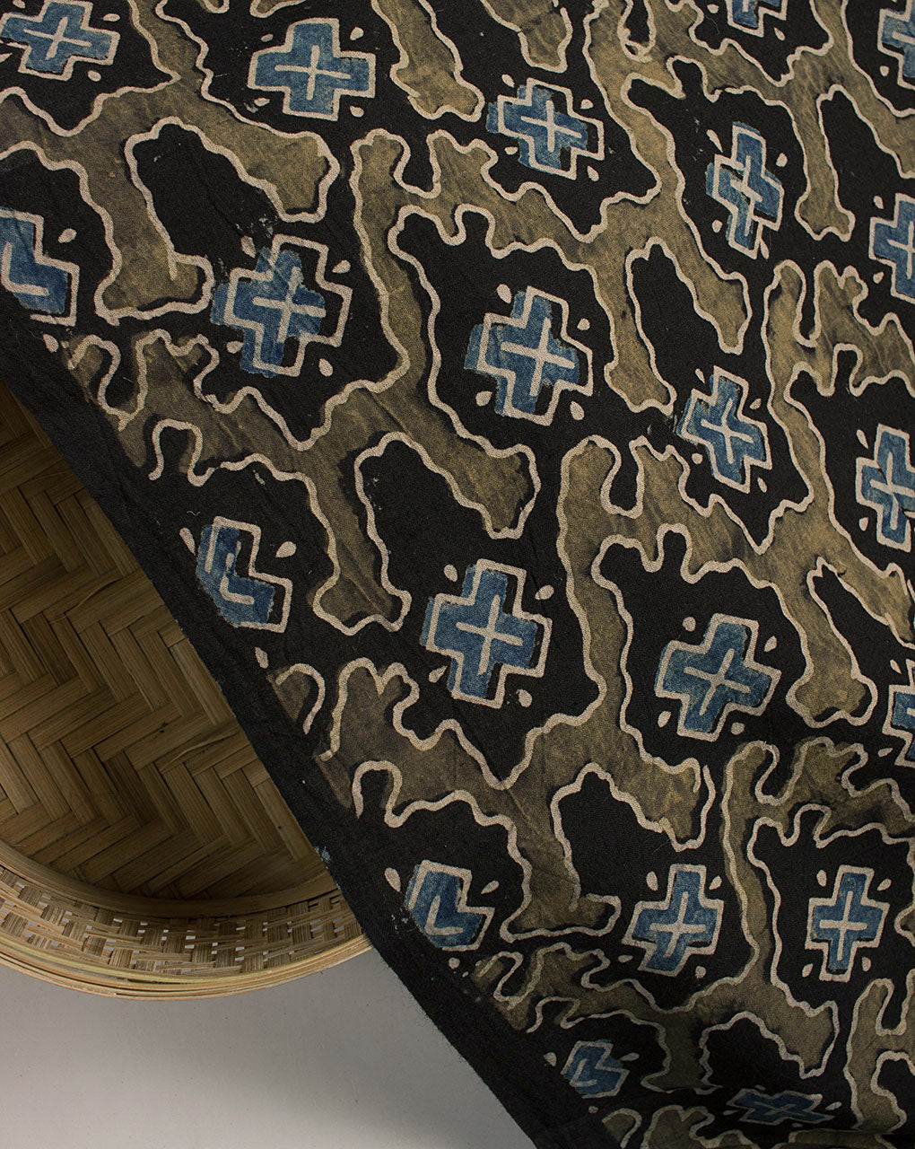 Natural Dye Ajrak Hand Block Cotton Fabric - Fabriclore.com
