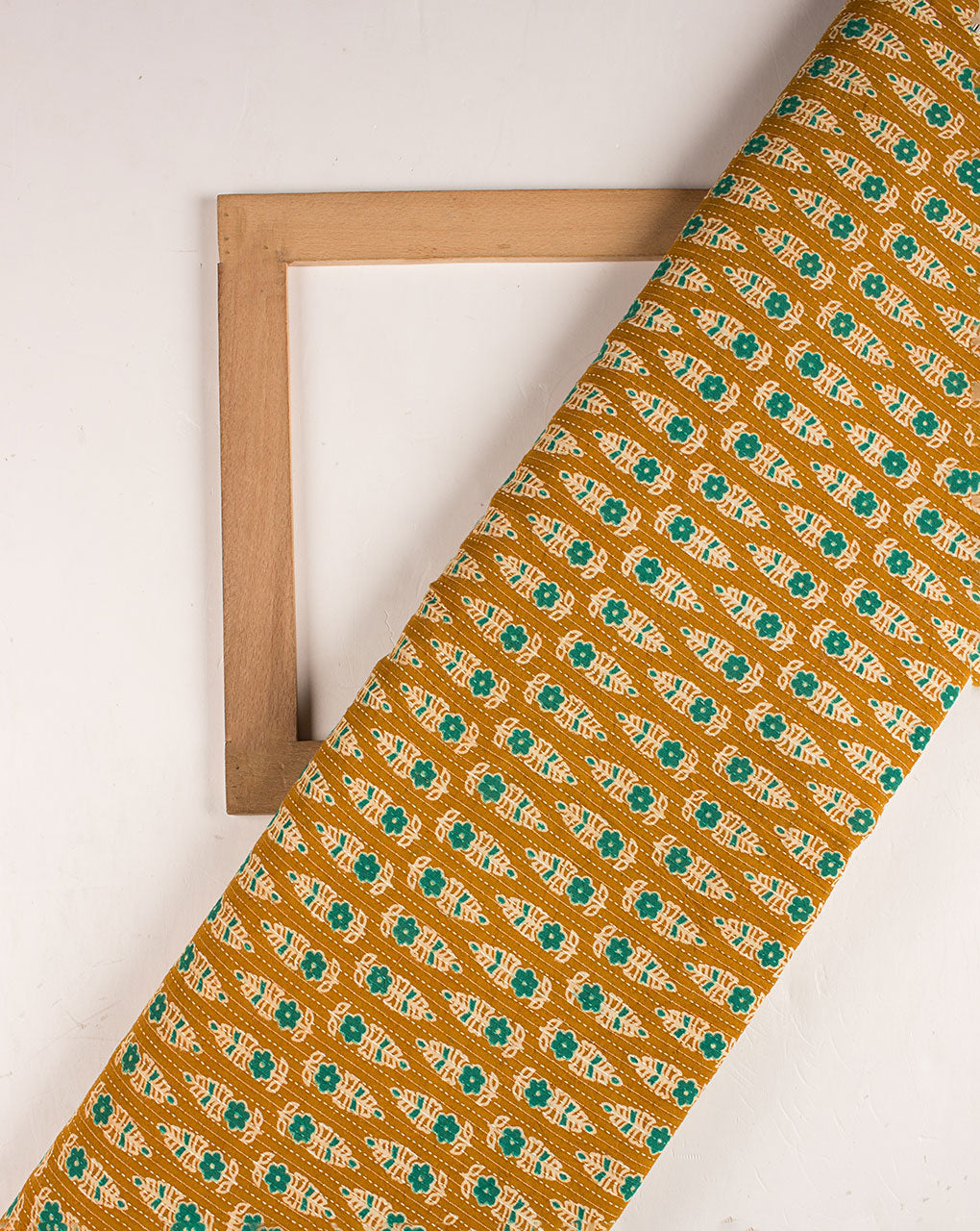 Ajrak Screen Print Kantha Cotton Fabric - Fabriclore.com