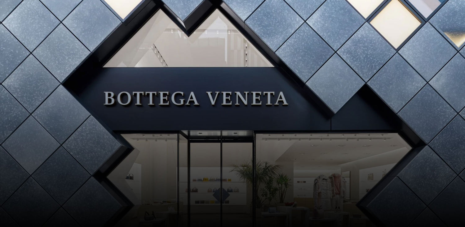 The logo of the Italian fashion house Bottega Veneta, which