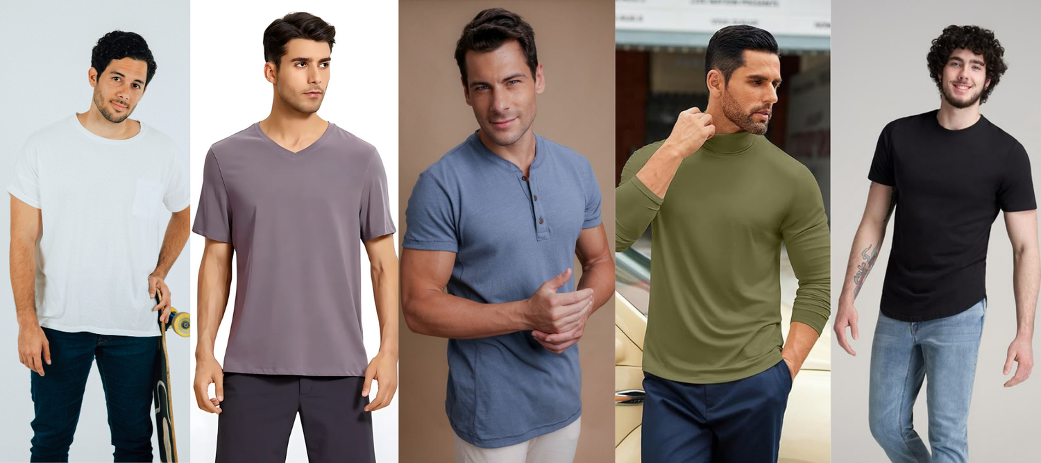 Men’s T-Shirts by Neckline Style - fabriclore