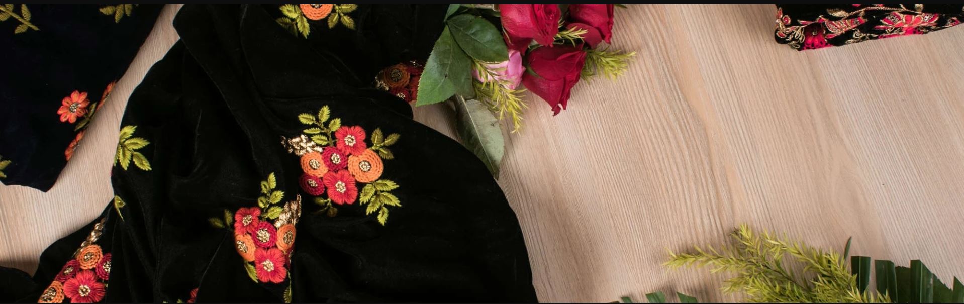 Embroidered Velvet Fabric - Fabriclore