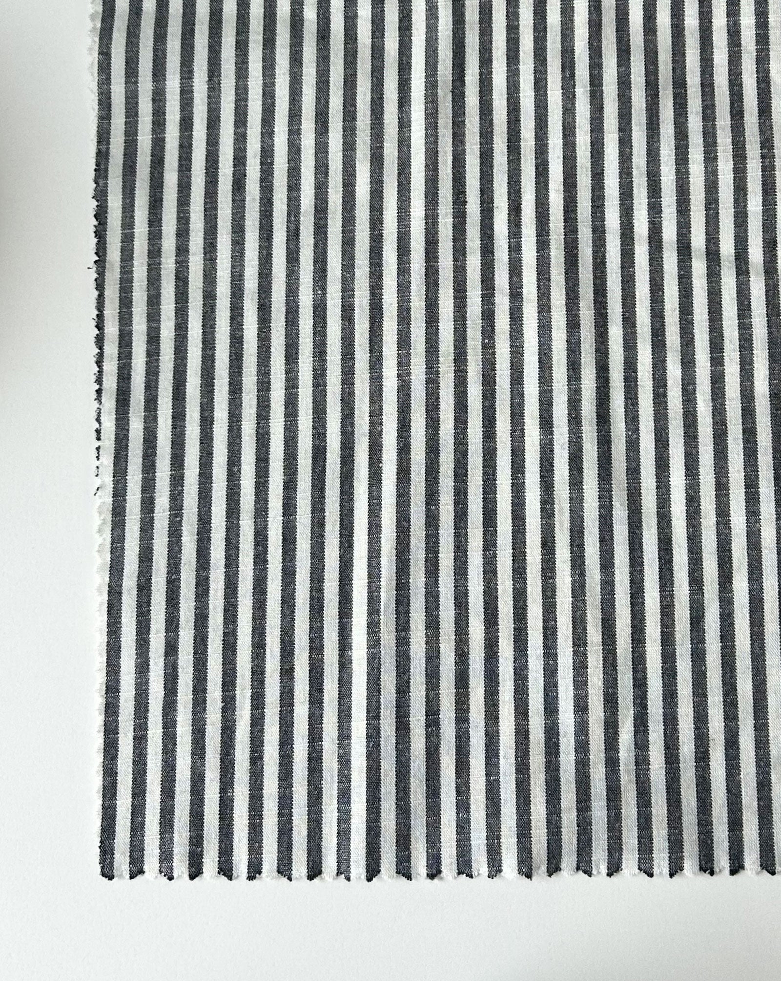 Cotton 30s*20s slub Yarn Dyed Black Stripe Fabric 56"