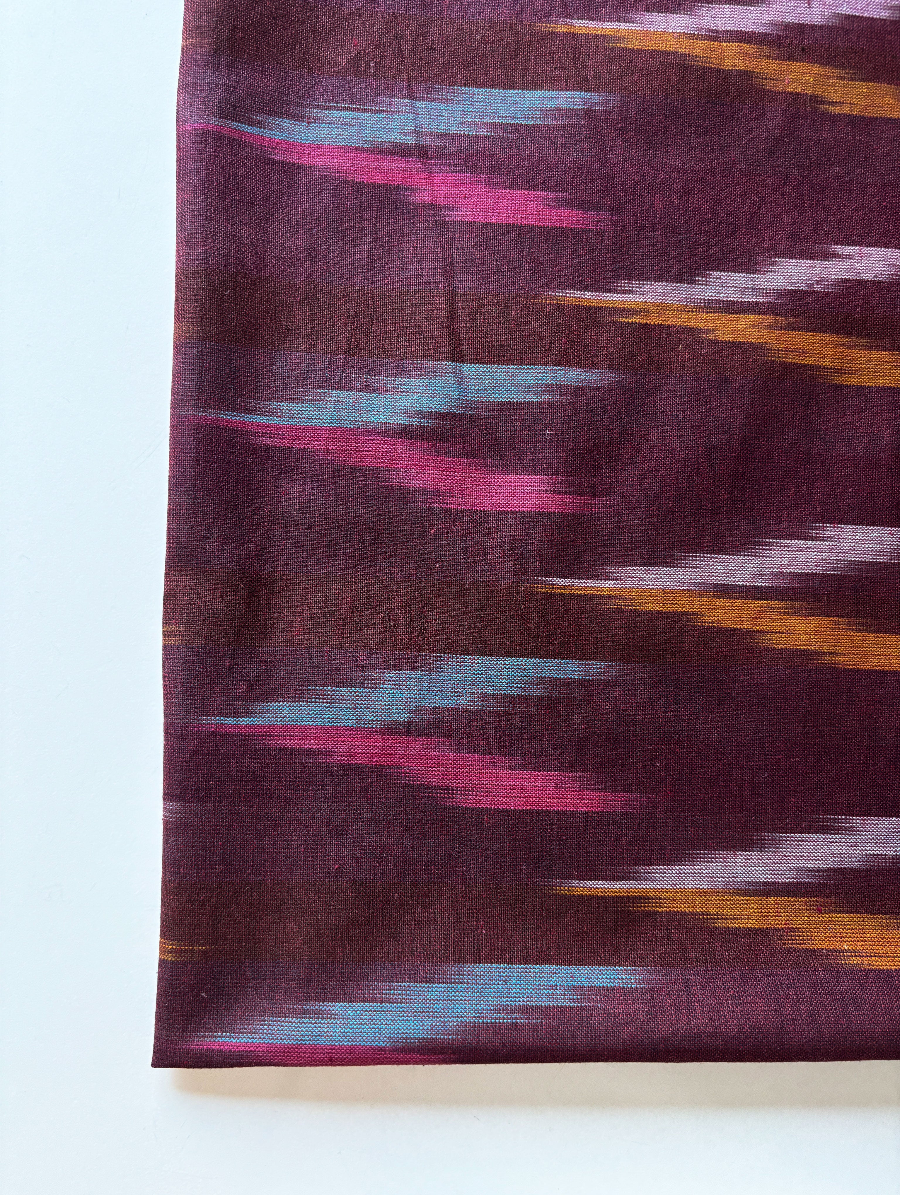 Maroon Ikat Cotton Fabric