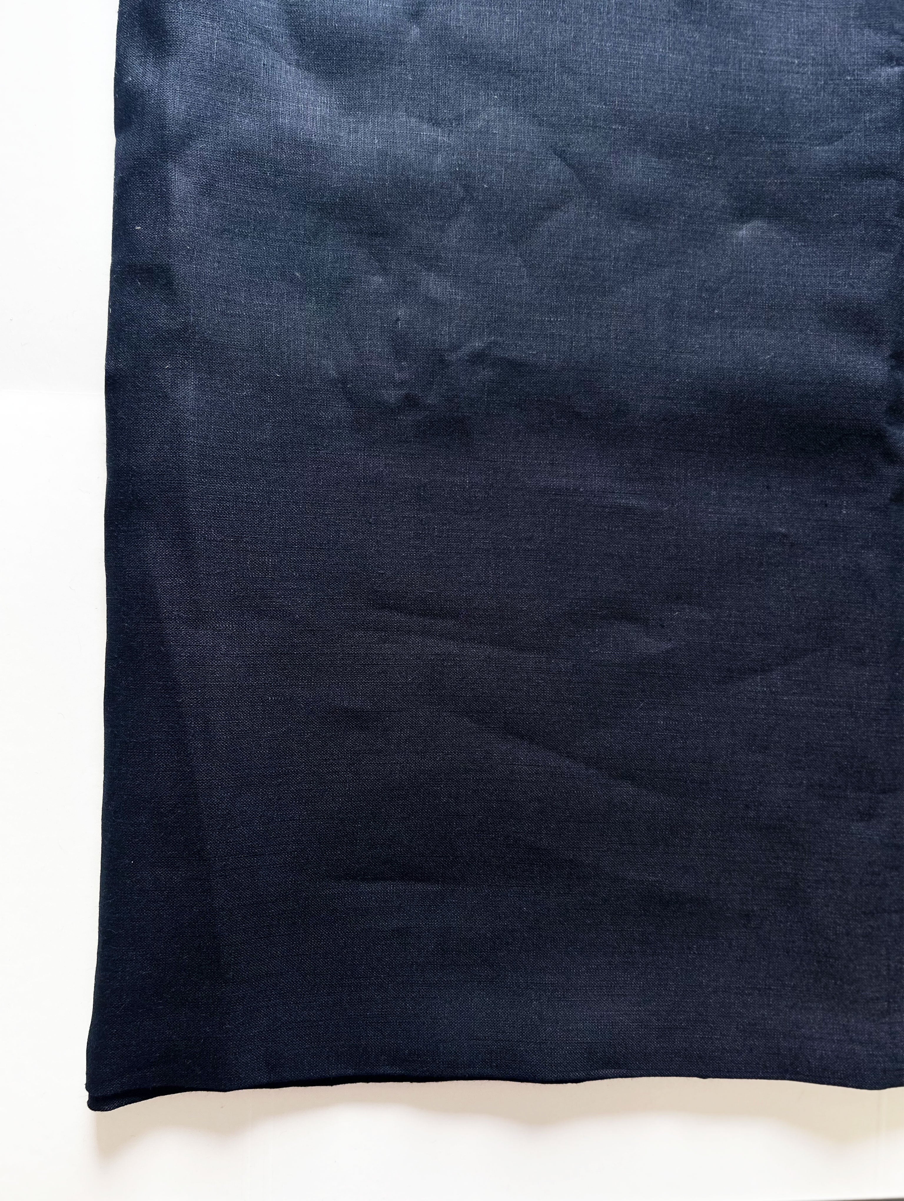 Navy Blue 60 Lea Pure Linen Mill Dyed Fabric 58"