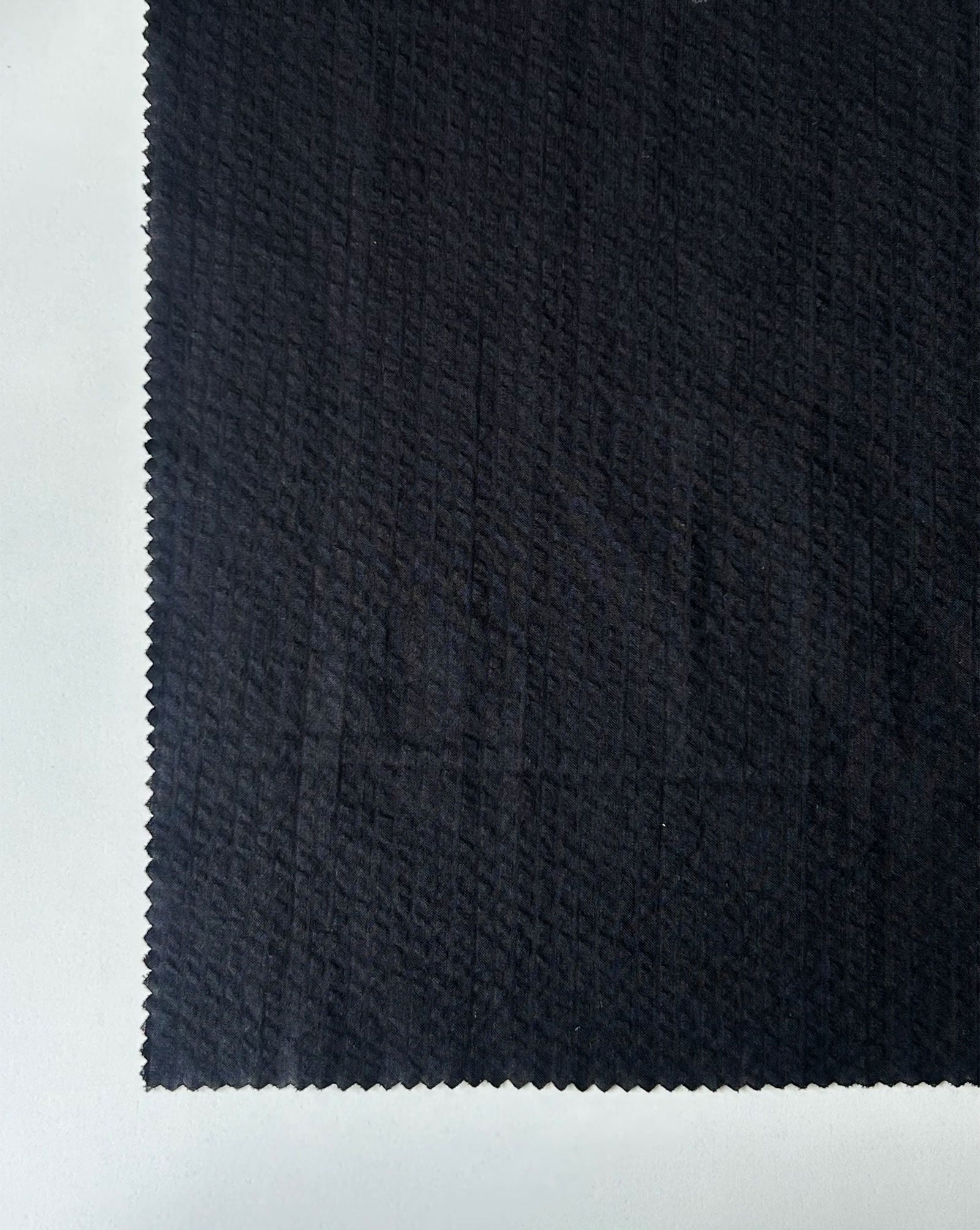 Black Stripe Yarn Dyed Seersucker Fabric 56"