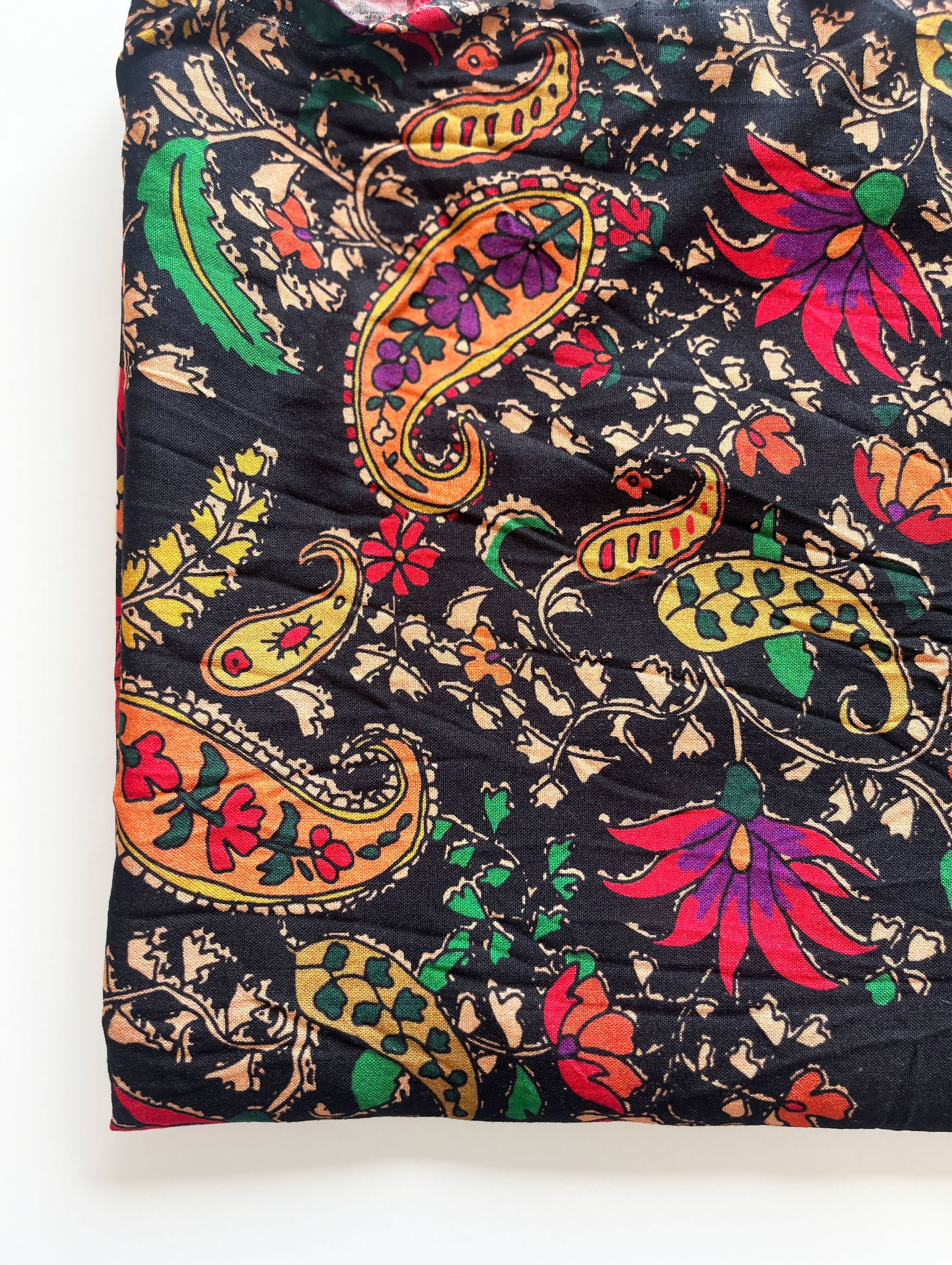Black Floral Digital Print 30s (68 x 60) Birla Viscose Fabric 42"