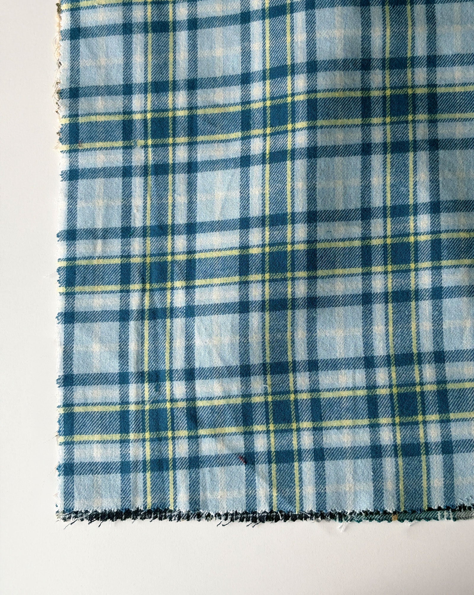 Blue/Yellow Cotton Y/D Twill Single Side Brushed Fabric 56"