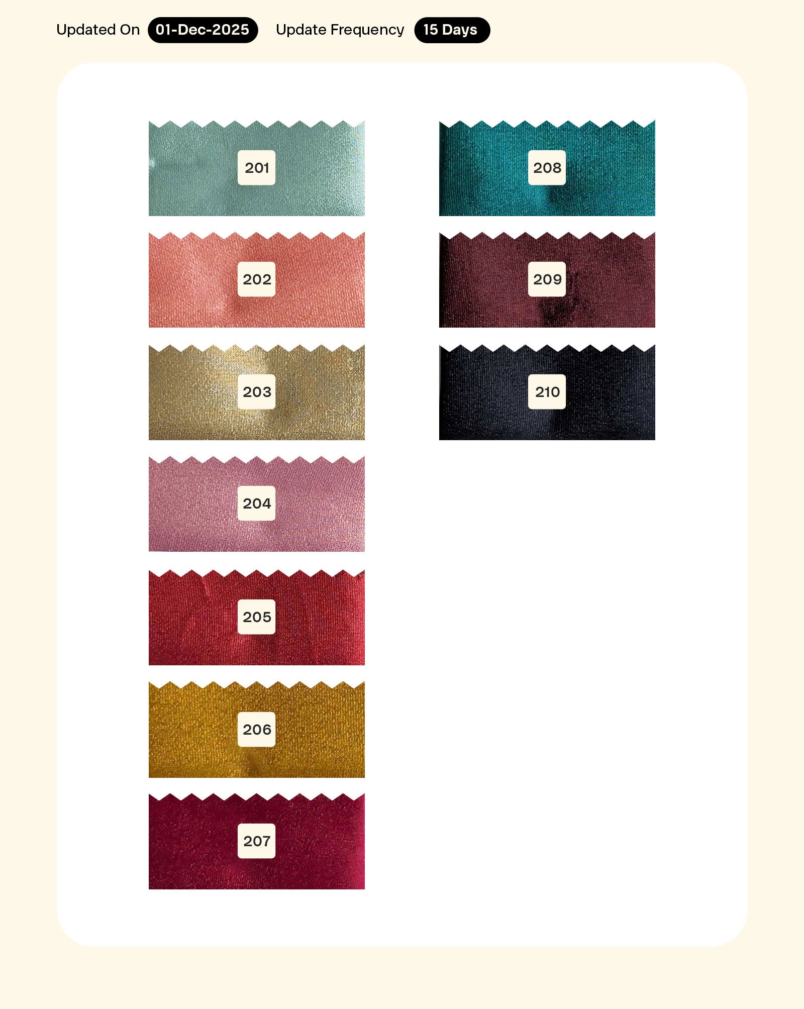 Poly Shimmer Mill Dyed Fabric - 5.5 kg