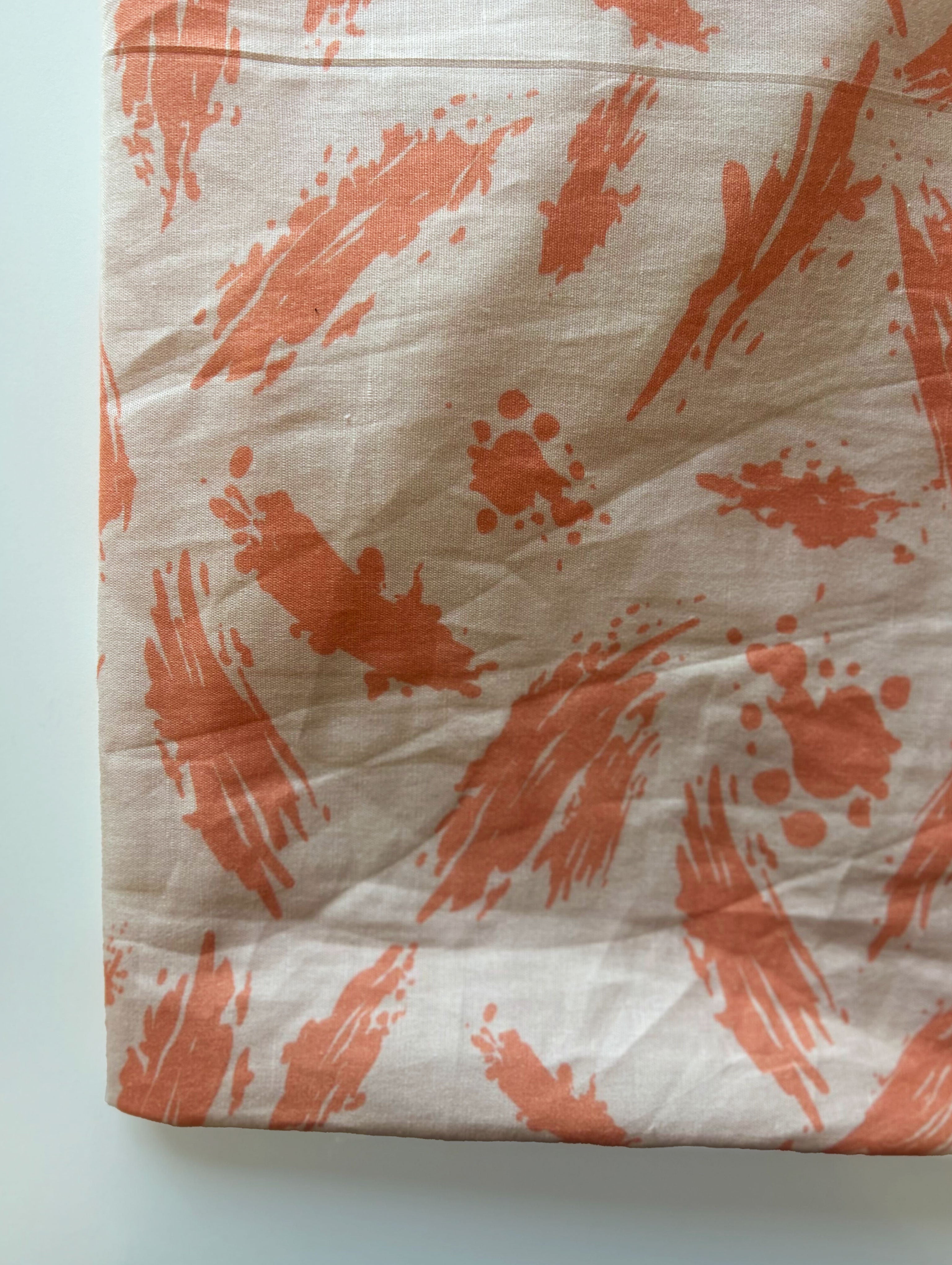 Off-White Digital Print Cotton Linen Fabric 58" (70%-30%)