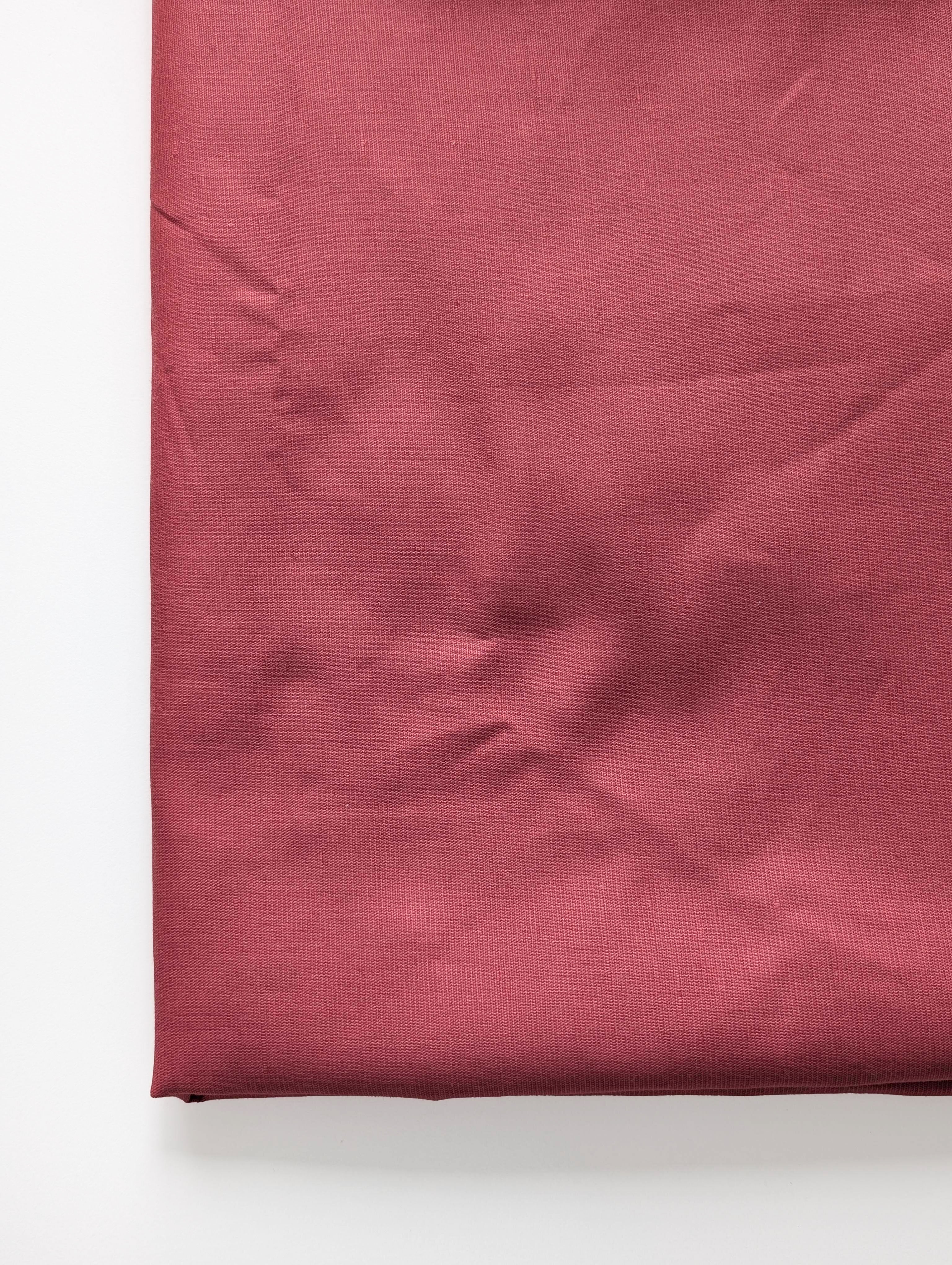 Red Dyed Cotton Linen Mill Dyed Fabric 58"
