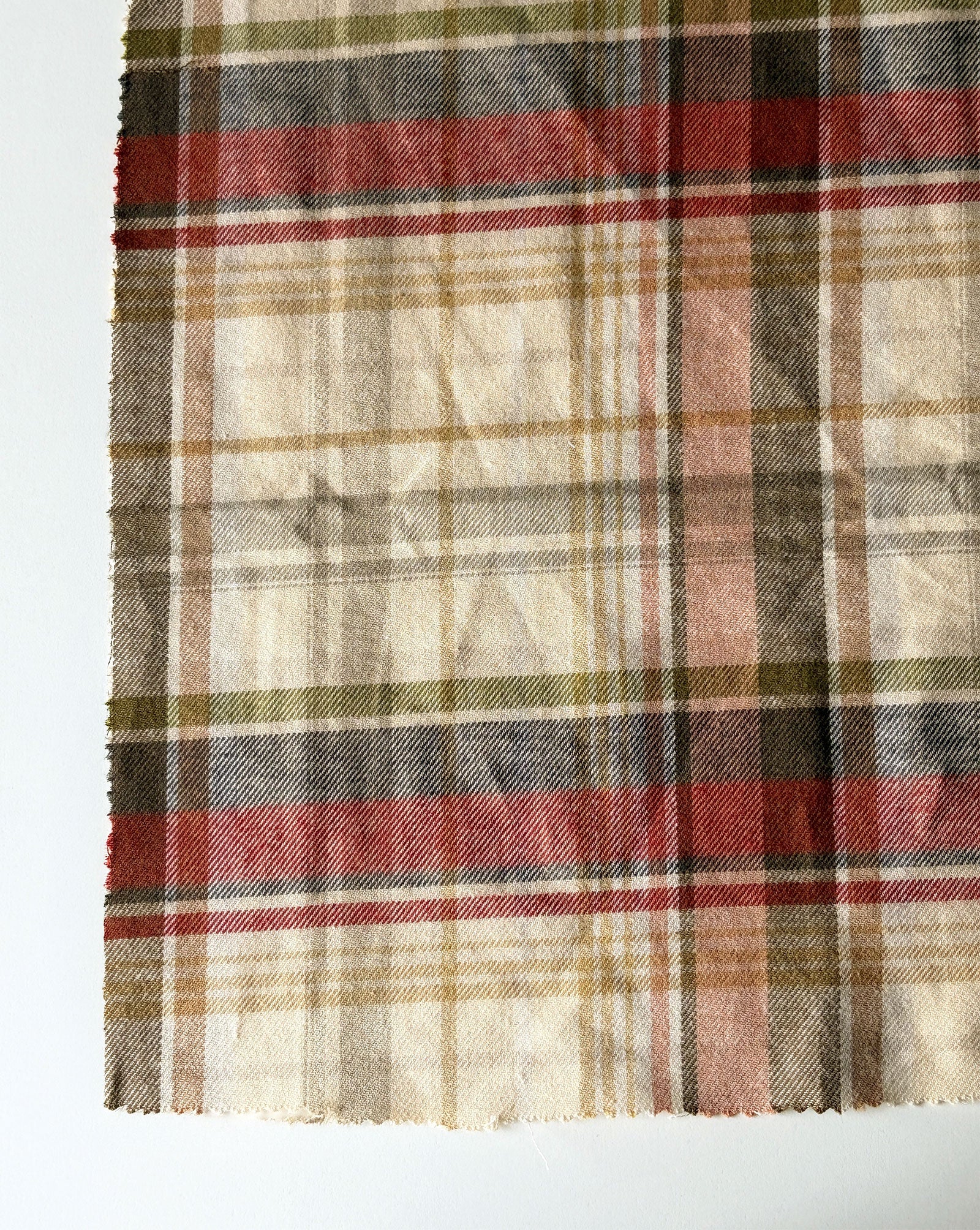 Cotton Yarn Dyed Twill Single Side Brushed Fabric 56"