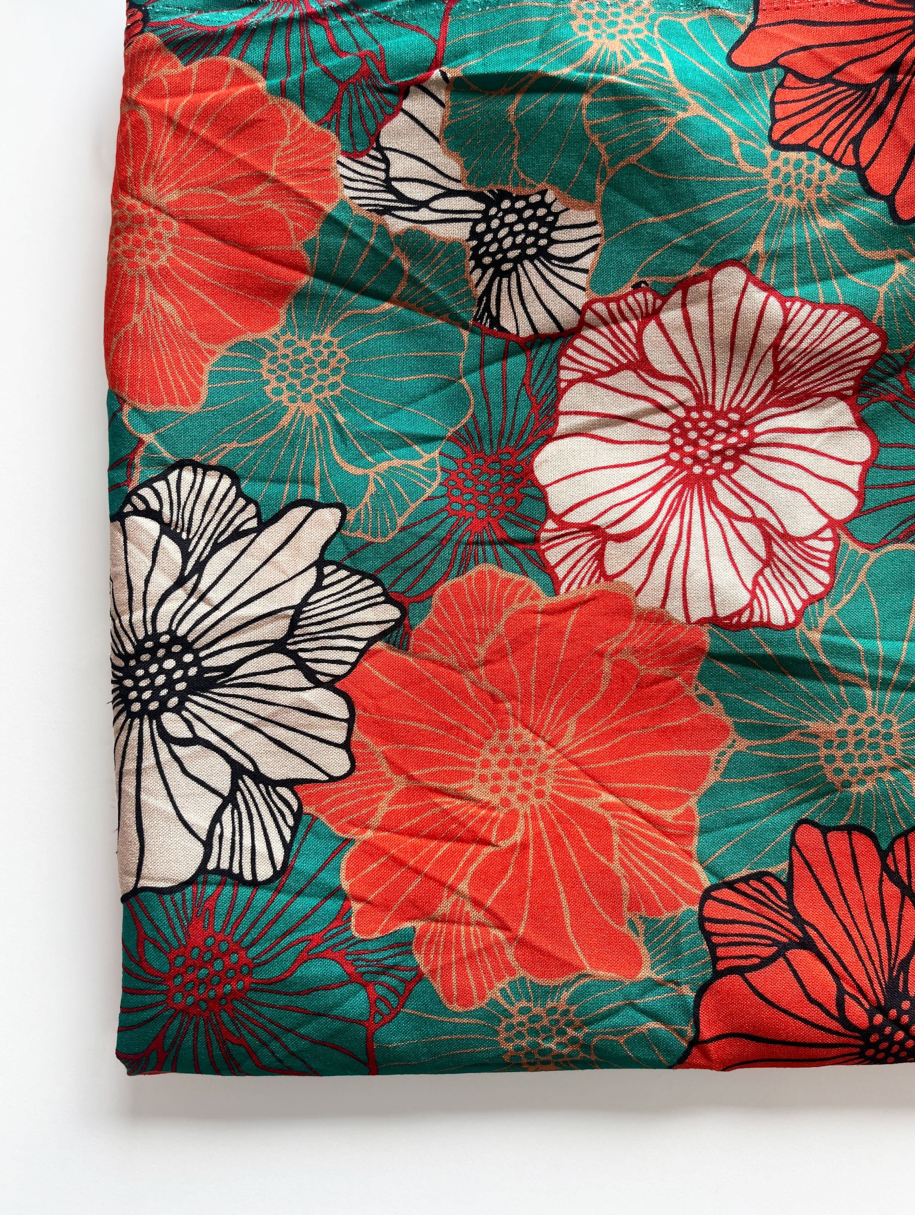 Green Floral Digital Print 30s (68 x 60) Birla Viscose Fabric 42"