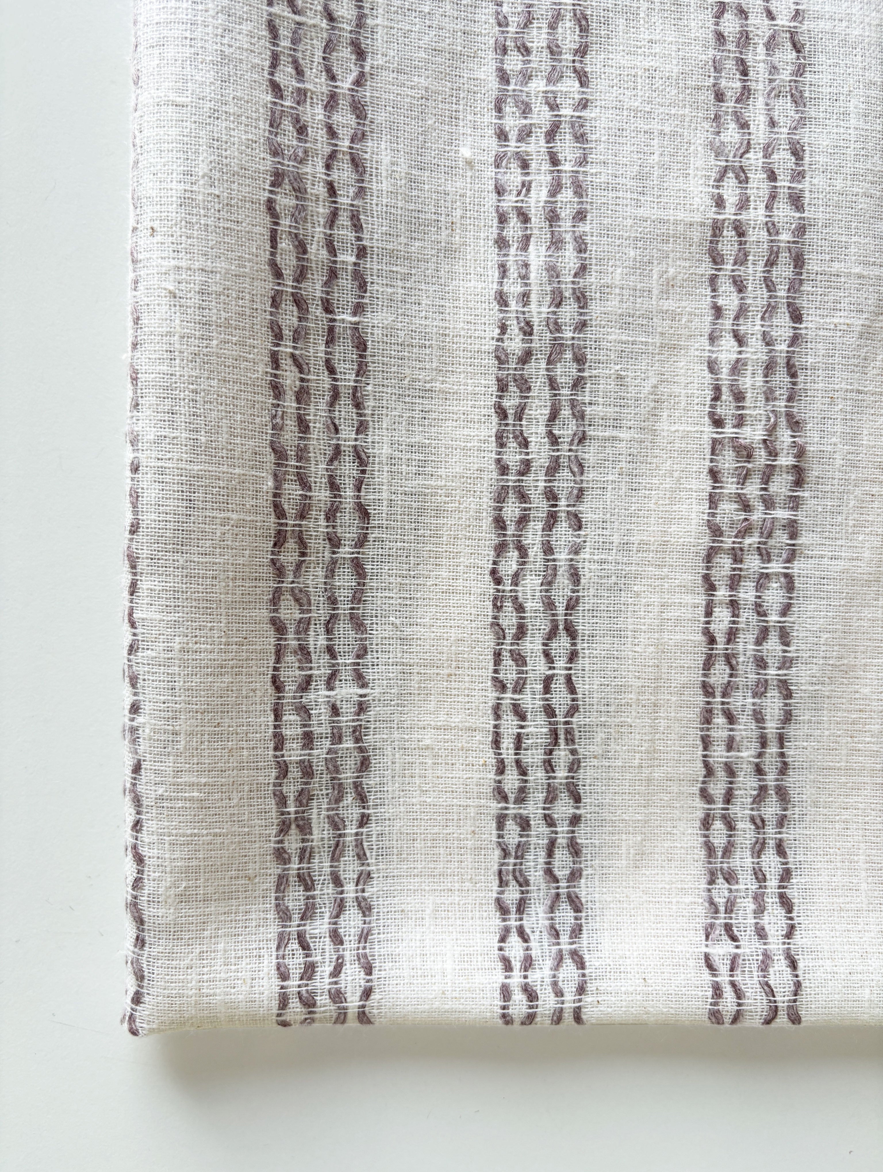 White Loom Textured Blended Cotton Dobby Yarn Dyed Fabric 57"