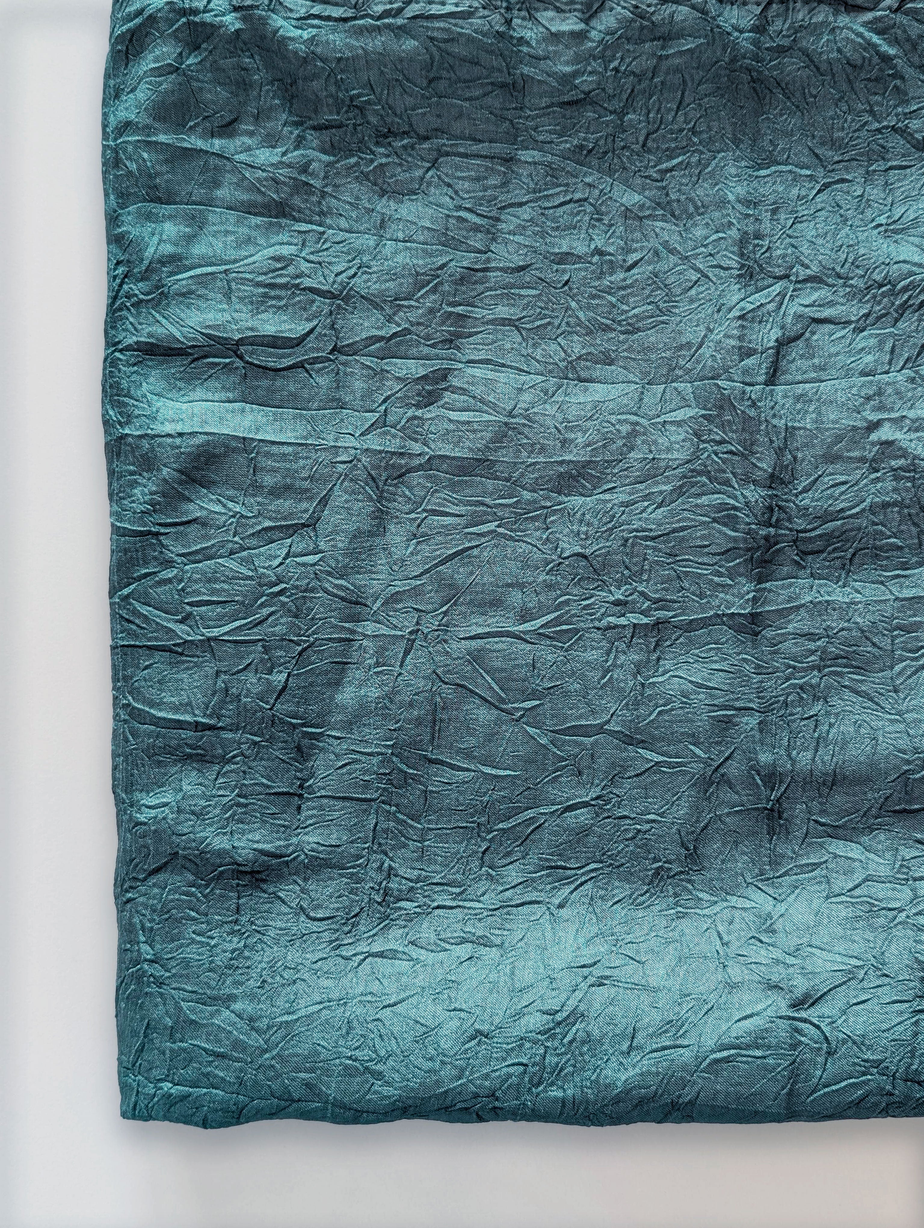 Teal Poly Crushed Mill Dyed Fabric - 9.5 kg