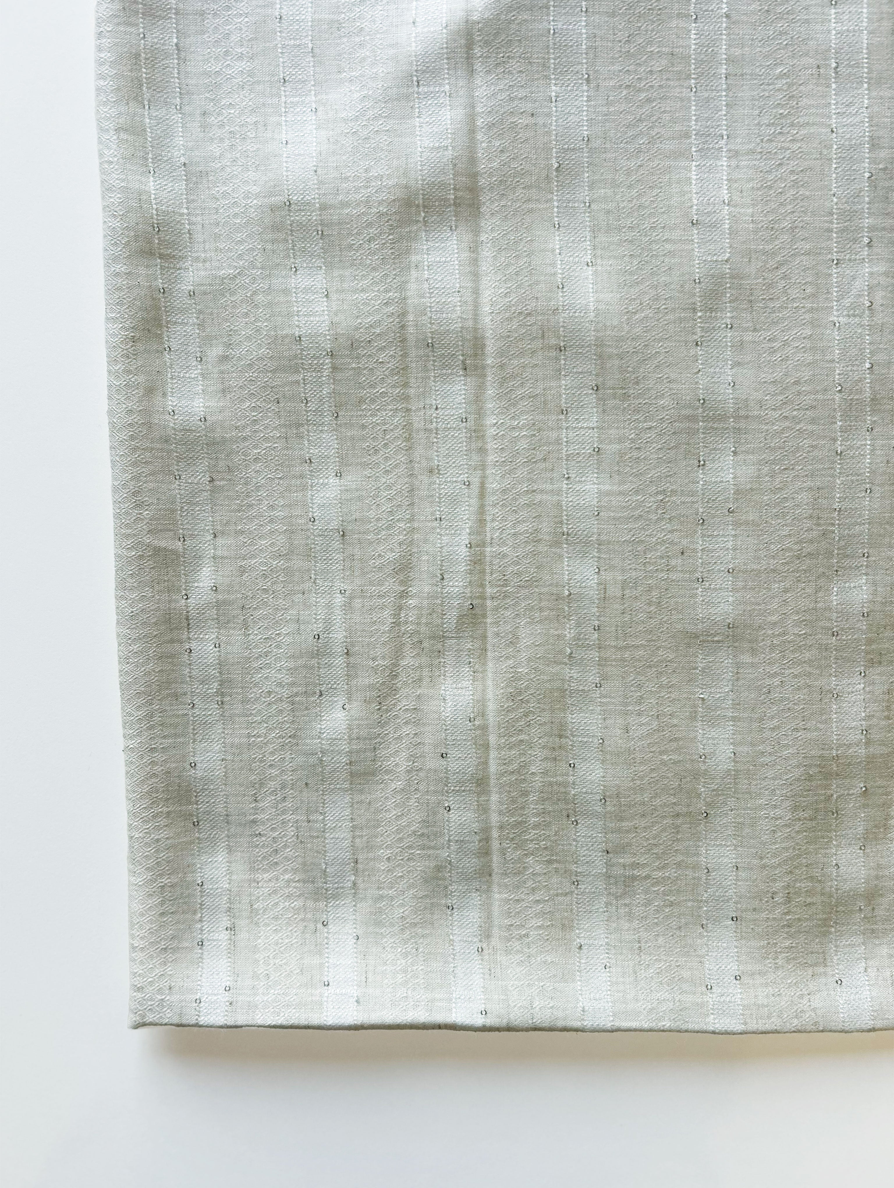 Off-White Loom Textured Blended Viscose Dobby Sequins Yarn Dyed Fabric 57"