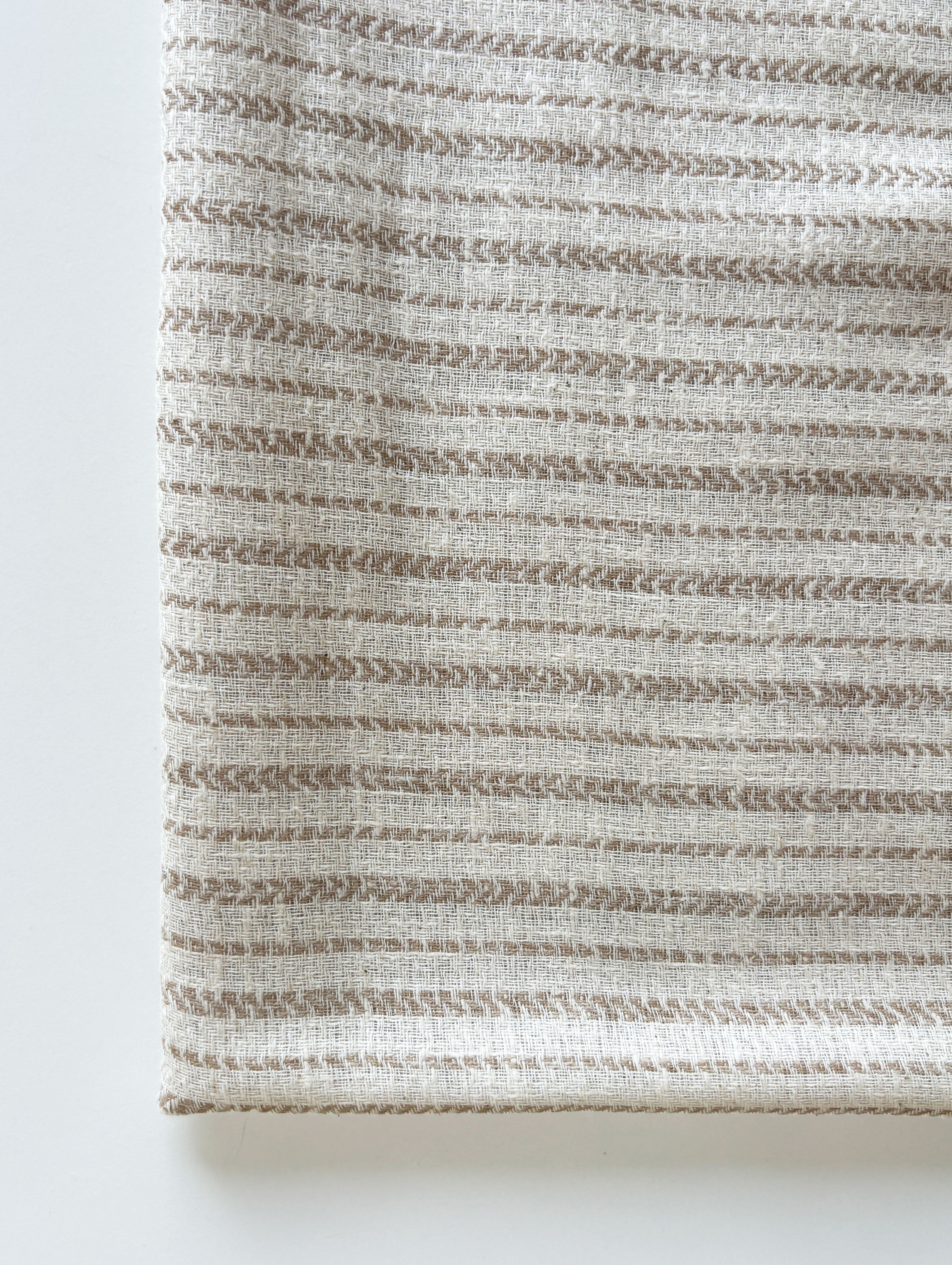 Off-White Loom Textured Blended Cotton Yarn Dyed Fabric 57"