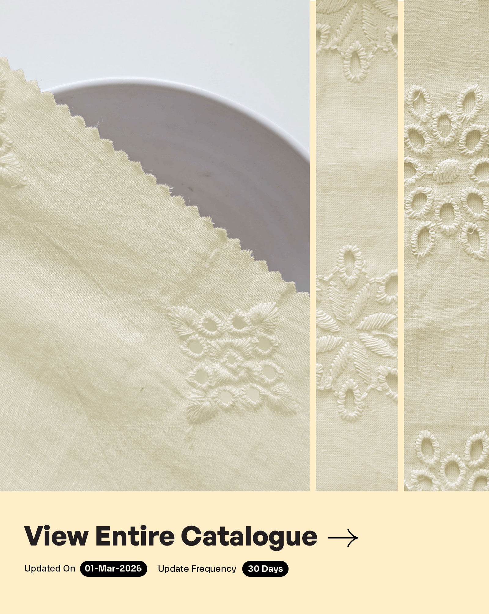 Schiffli Embroidery Cotton Fabric 46 (Greige)