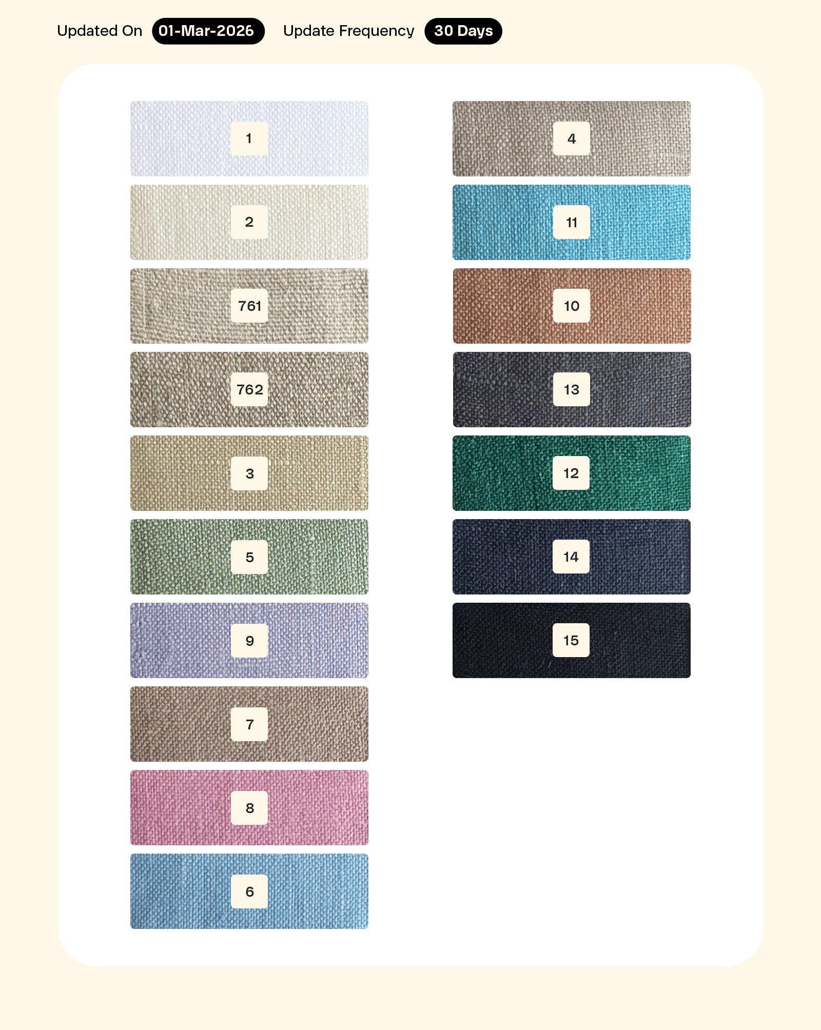 44 Lea Suiting Linen Mill Dyed Fabric 58"