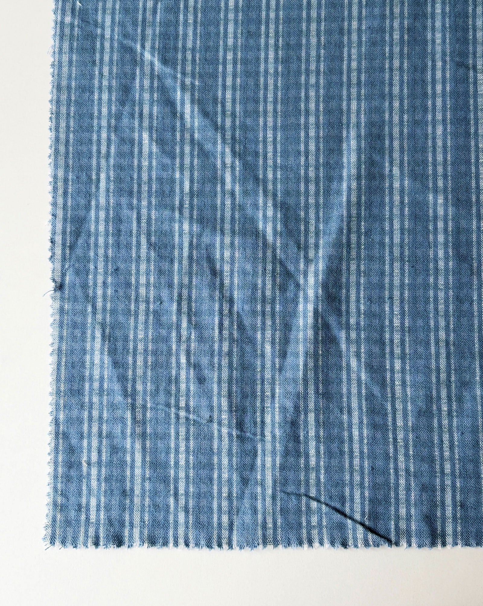 Cotton Viscose Blue Stripe Seersucker Fabric 58"
